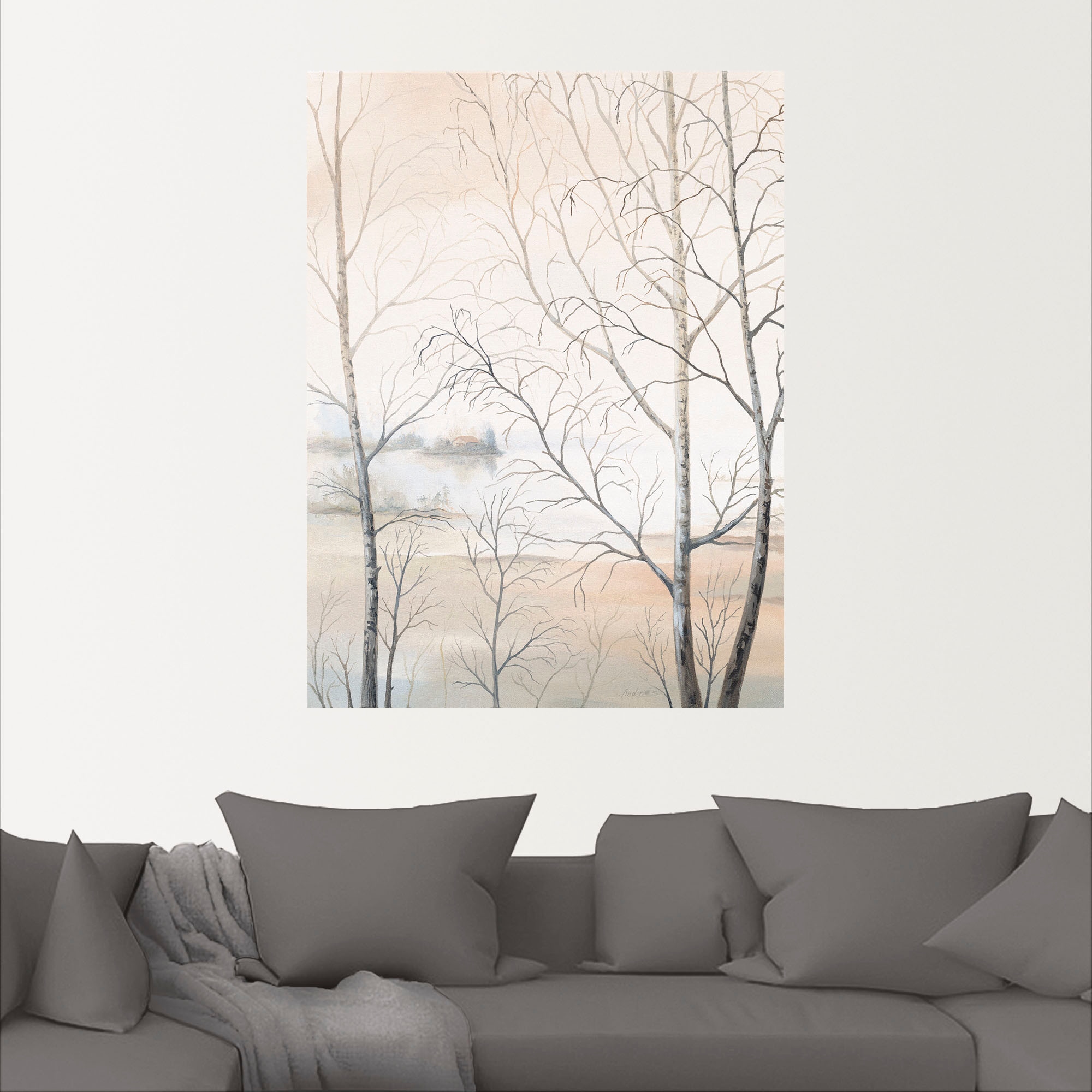 Artland Wandbild »Seeufer am Wald II«, Gewässer, (1 St.), als Leinwandbild, Poster, Wandaufkleber in verschied. Größen