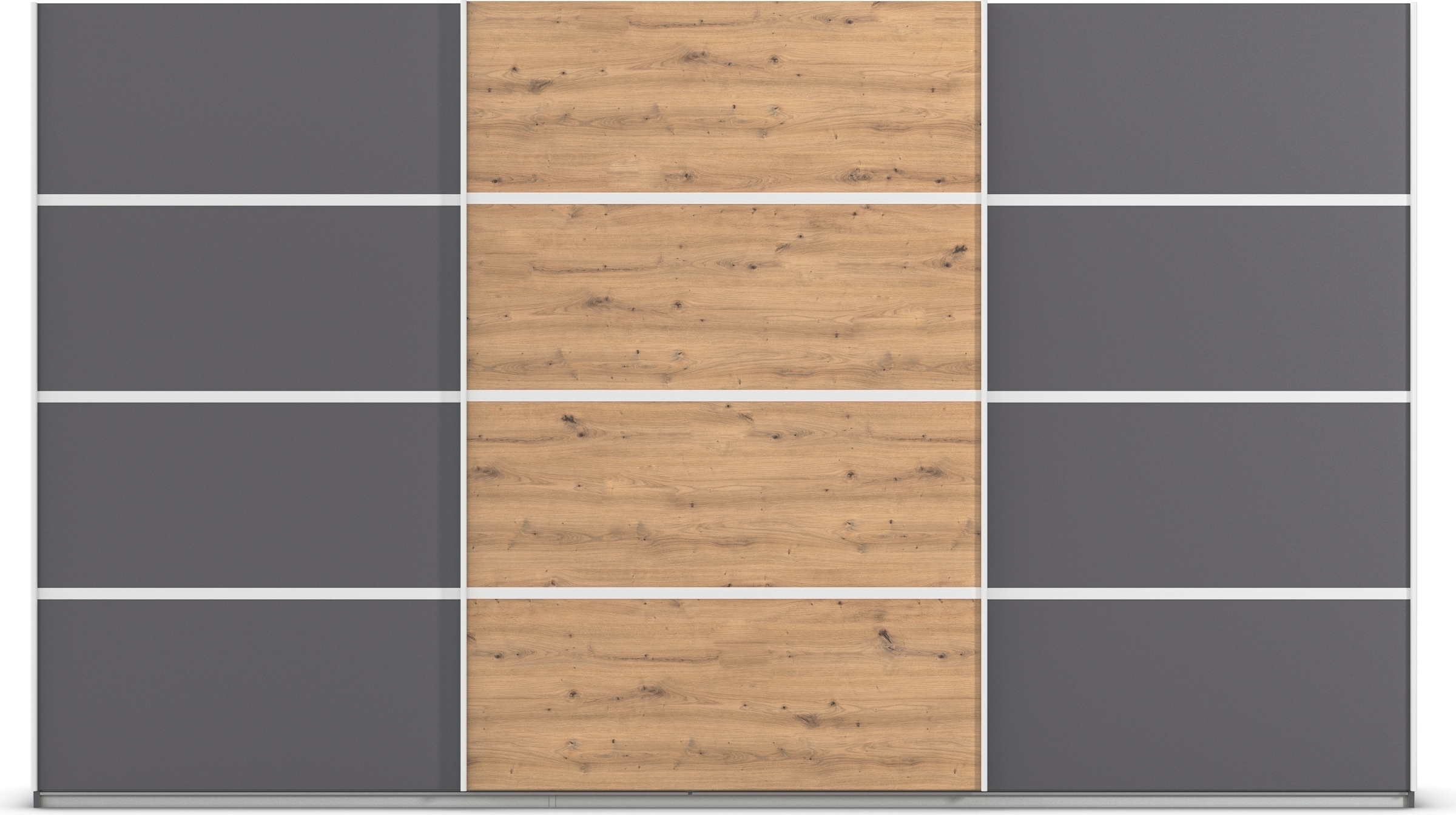 rauch Kleiderschrank »Schwebetürenschrank OTTO´s Choice Garderobe Schrank TOP ANGEBOT Avola«, (in 3 verschiedenen Ausstattungen BASIC/CLASSIC/PREMIUM), mit eleganten Zierleisten in Chrom, Schwarz oder Weiß MADE IN GERMANY