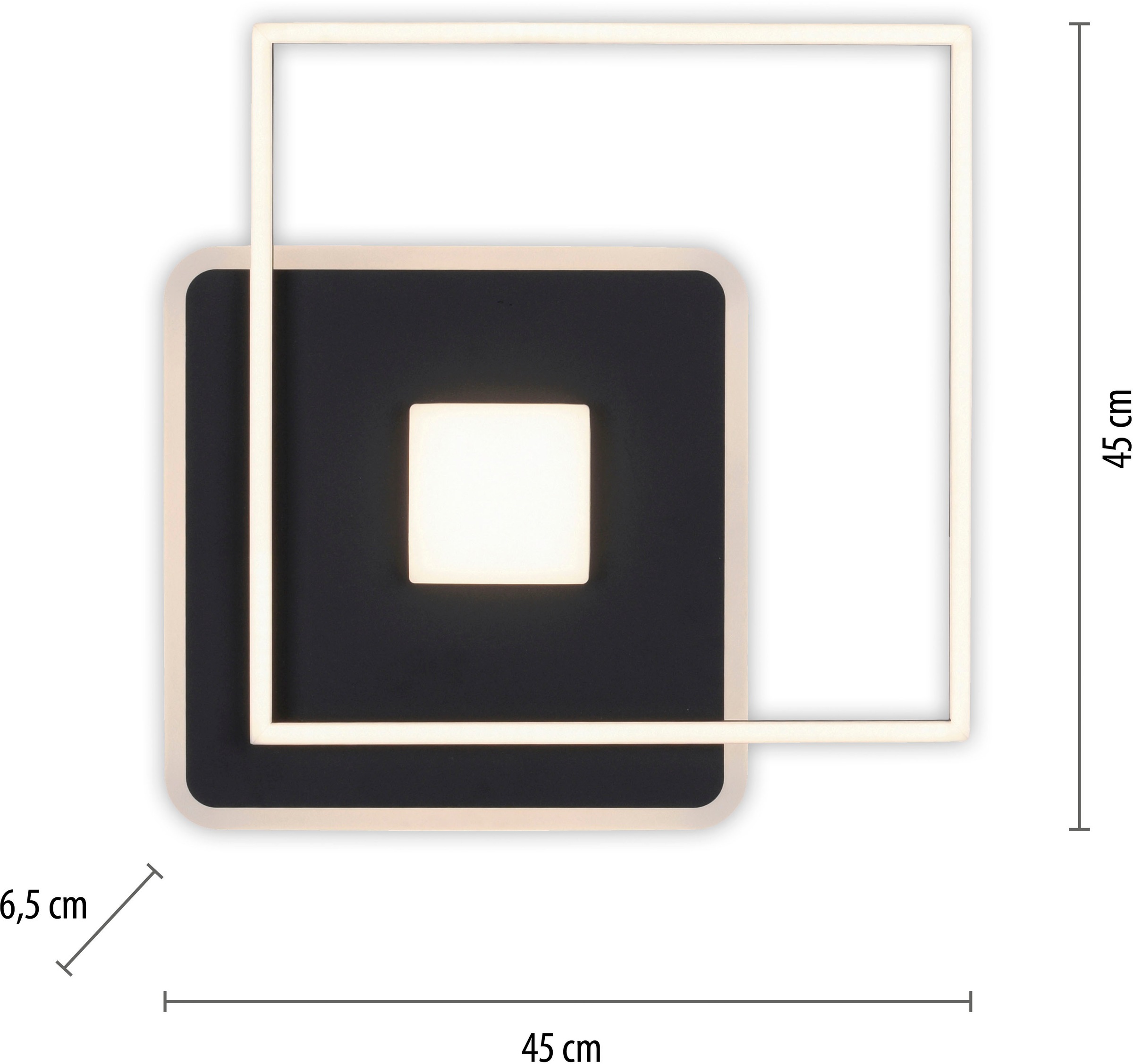 JUST LIGHT LED Deckenleuchte »DOMINO« LED-Board 1 Stk. Warmweiß
