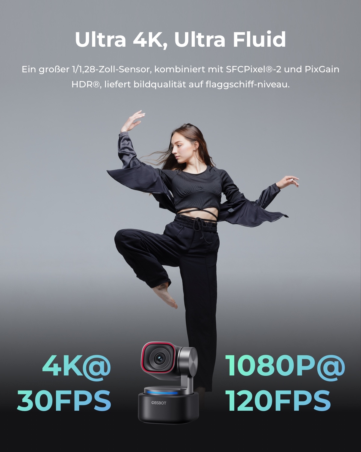 OBSBOT Webcam »OBSBOT TINY 3« 4K Ultra HD