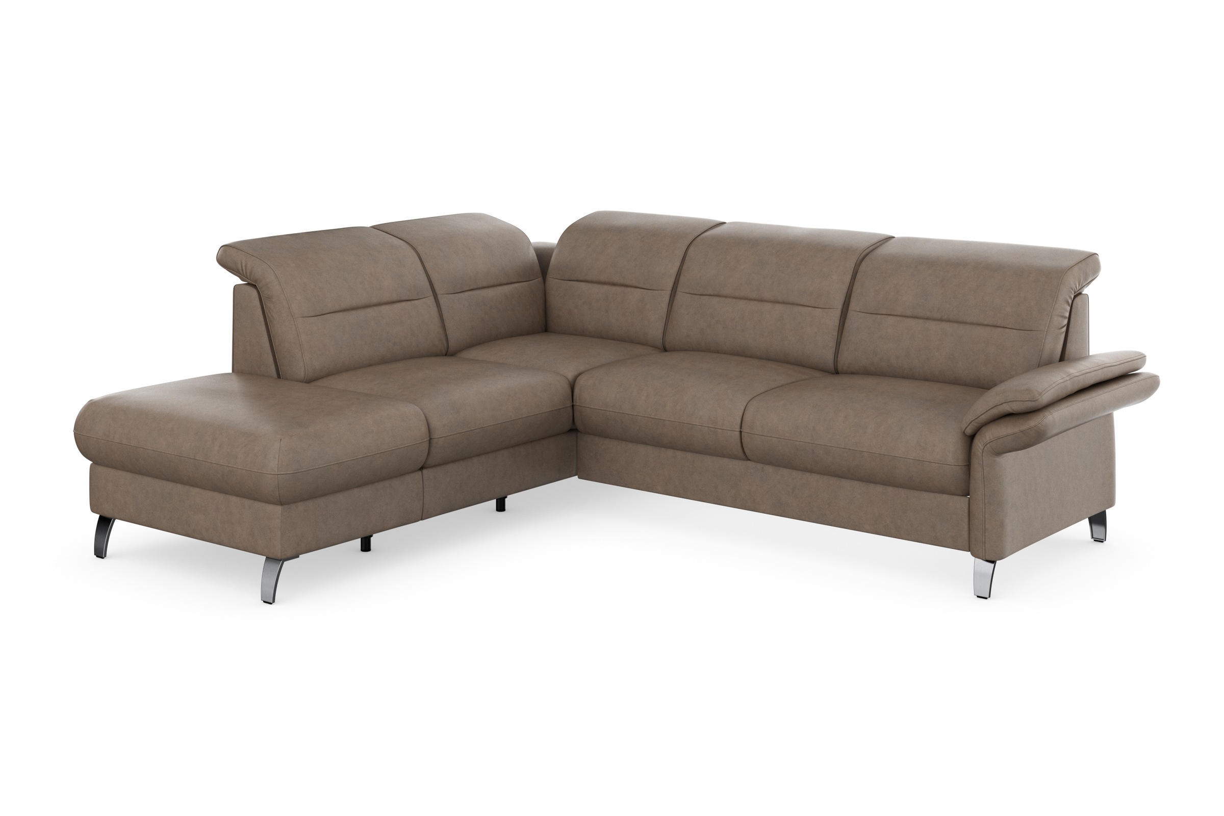 sit&more Ecksofa »Grenoble L-Form mit Federkern«, wahlweise mit Bettfunktion, Bettkasten, Arm- und Kopfteilverstellung