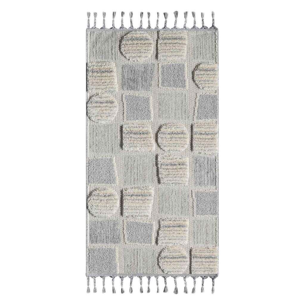 Carpet City Hochflor-Teppich »VALENCIA 950«, rechteckig, 20 mm Höhe, Läufer, Boho-Stil, Hochtief-Muster/ 3D-Effekt, mit Fransen