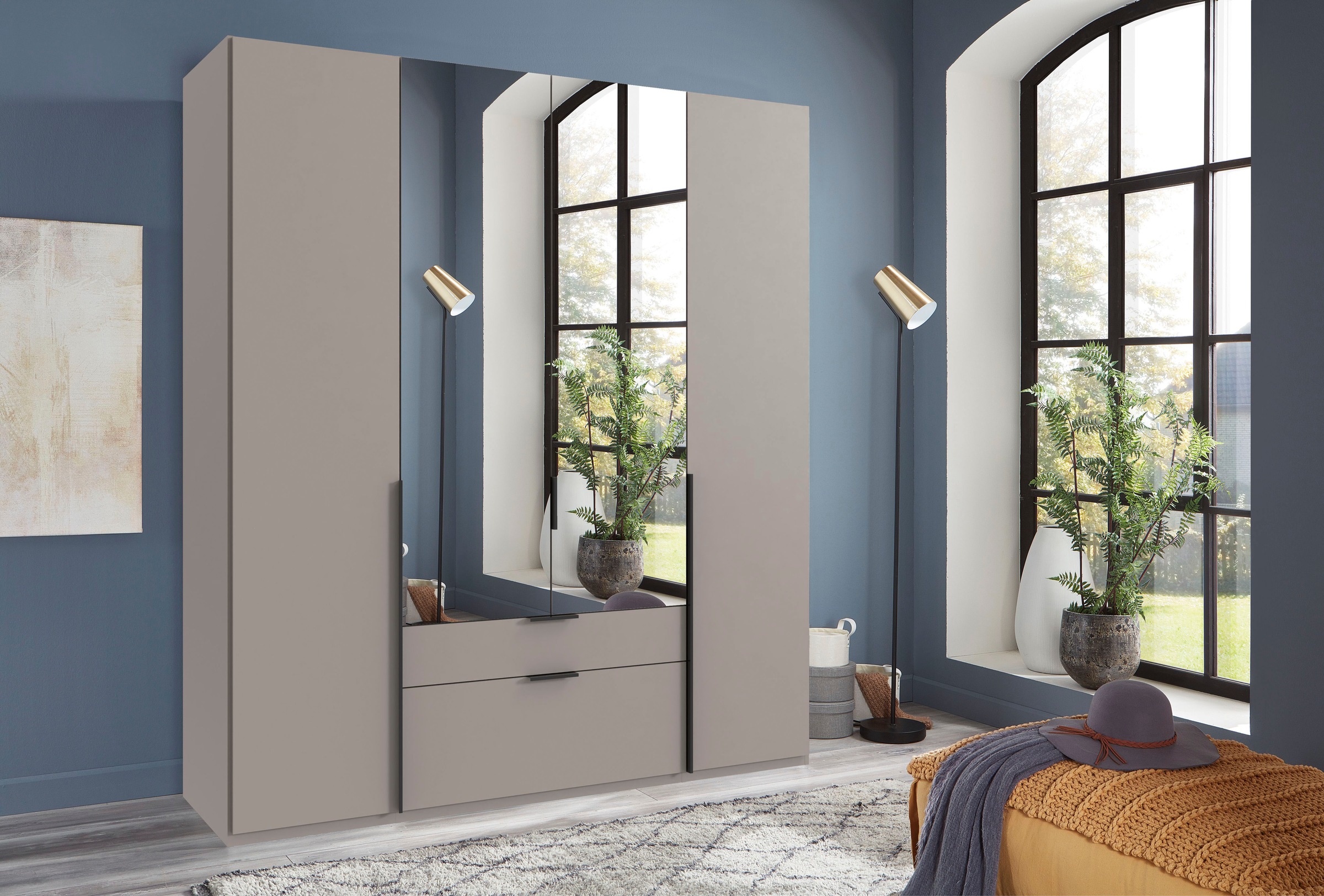 Wimex Drehtürenschrank »Mugano« mit langen oder kurzen Griffen aus Metall, günstig online kaufen