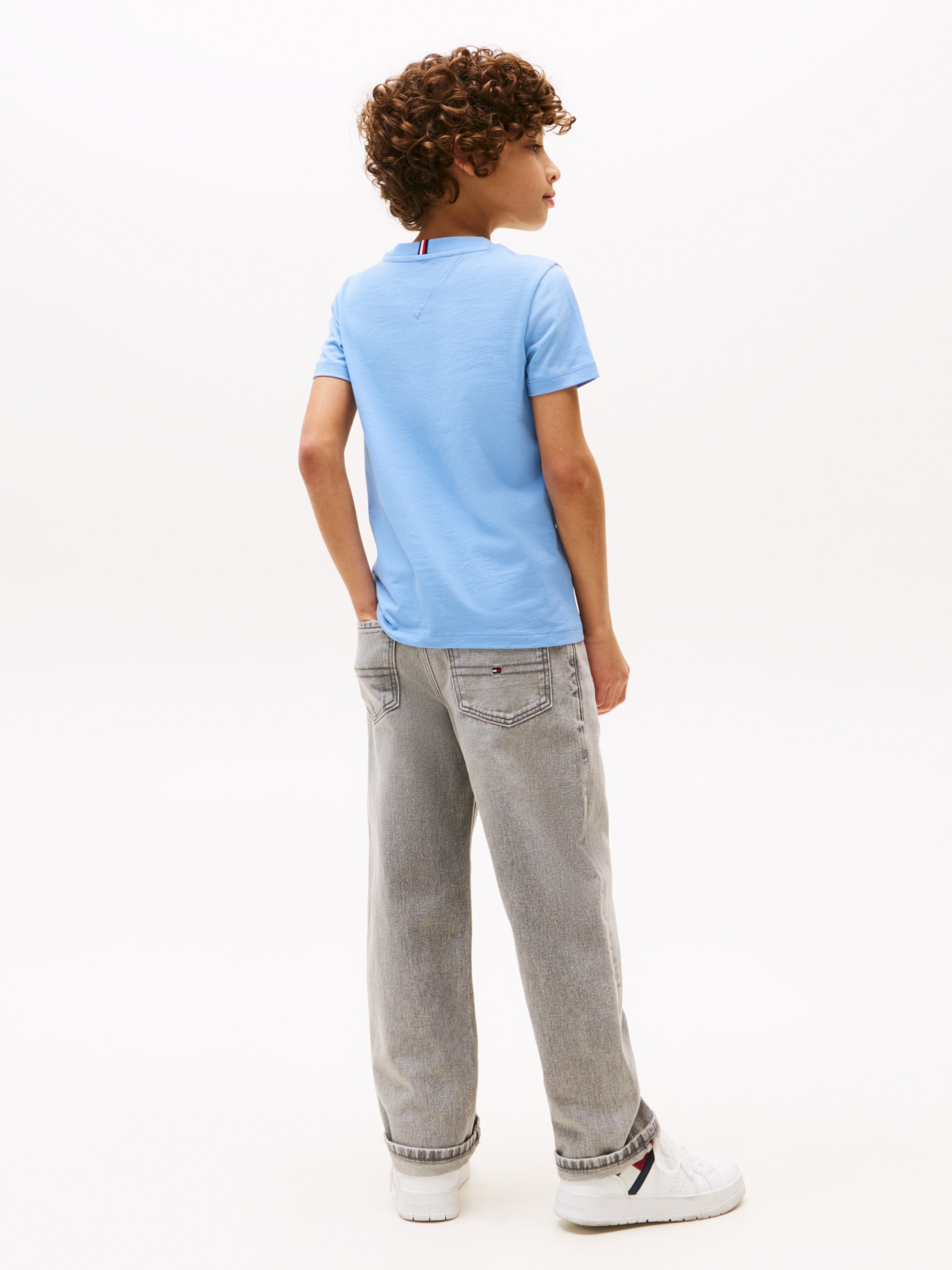 Tommy Hilfiger T-Shirt »TOMMY SCRIPT FLAG PRINT TEE SS«, für Kinder bis 16 Jahre, mit Logo-Print