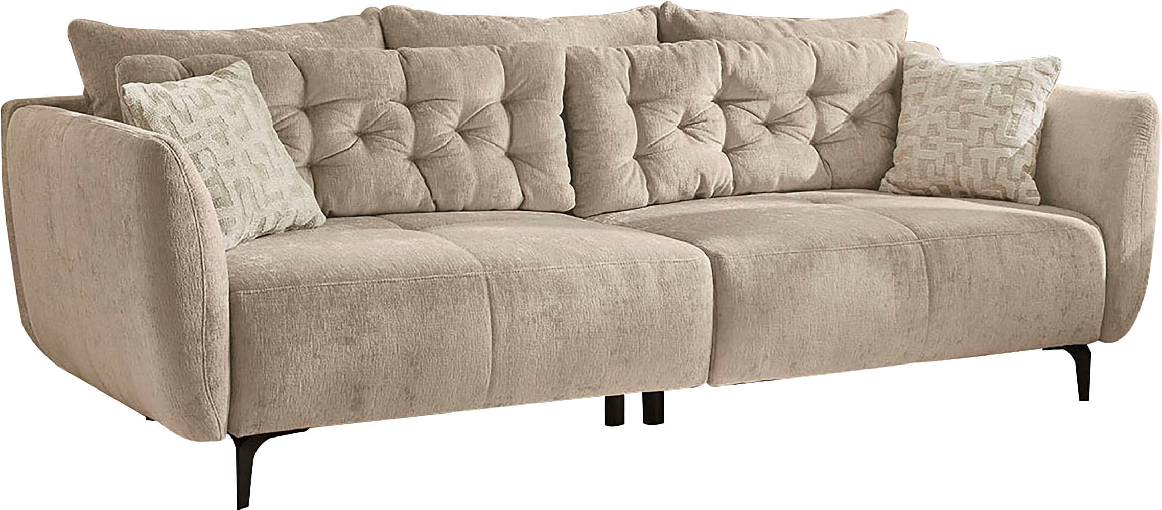 Jockenhöfer Gruppe Big-Sofa »Spa, im Retrolook mit Wellenfederung«, und frei im Raum stellbar, inkl. 7 Kissen
