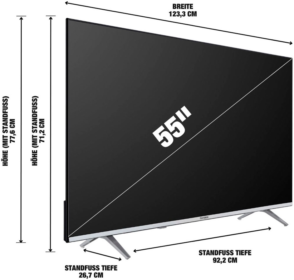Telefunken QLED-Fernseher »D55Q750M8CW«, 4K Ultra HD, Smart-TV
