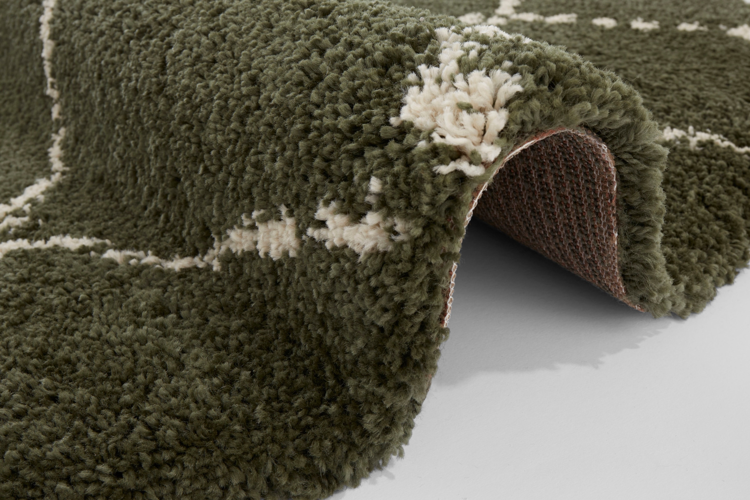 HANSE Home Hochflor-Teppich »Hash«, rund, 35 mm Höhe, Shaggy, Flokati, Raute, Weich, Modern, Wohnzimmer, Schlafzimmer, Flur