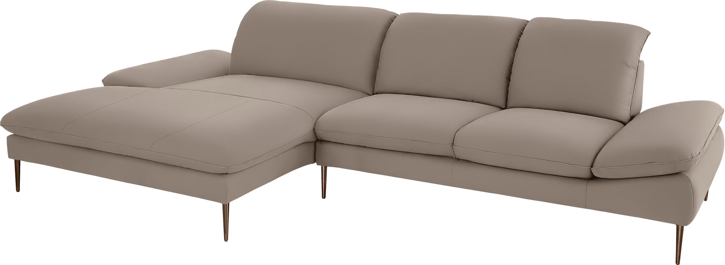 W.SCHILLIG Ecksofa »enjoy&MORE, Designsofa, bequem, elegant und zeitlos, L-Form«, Sitztiefenverstellung, Füße bronze pulverbeschichtet, Breite 340 cm
