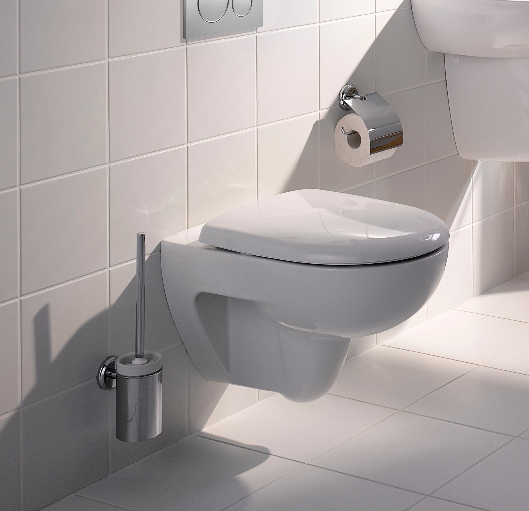 GEBERIT Tiefspül-WC »Renova im Komplettset«, WC-Sitz bestellen online inklusive (Set)