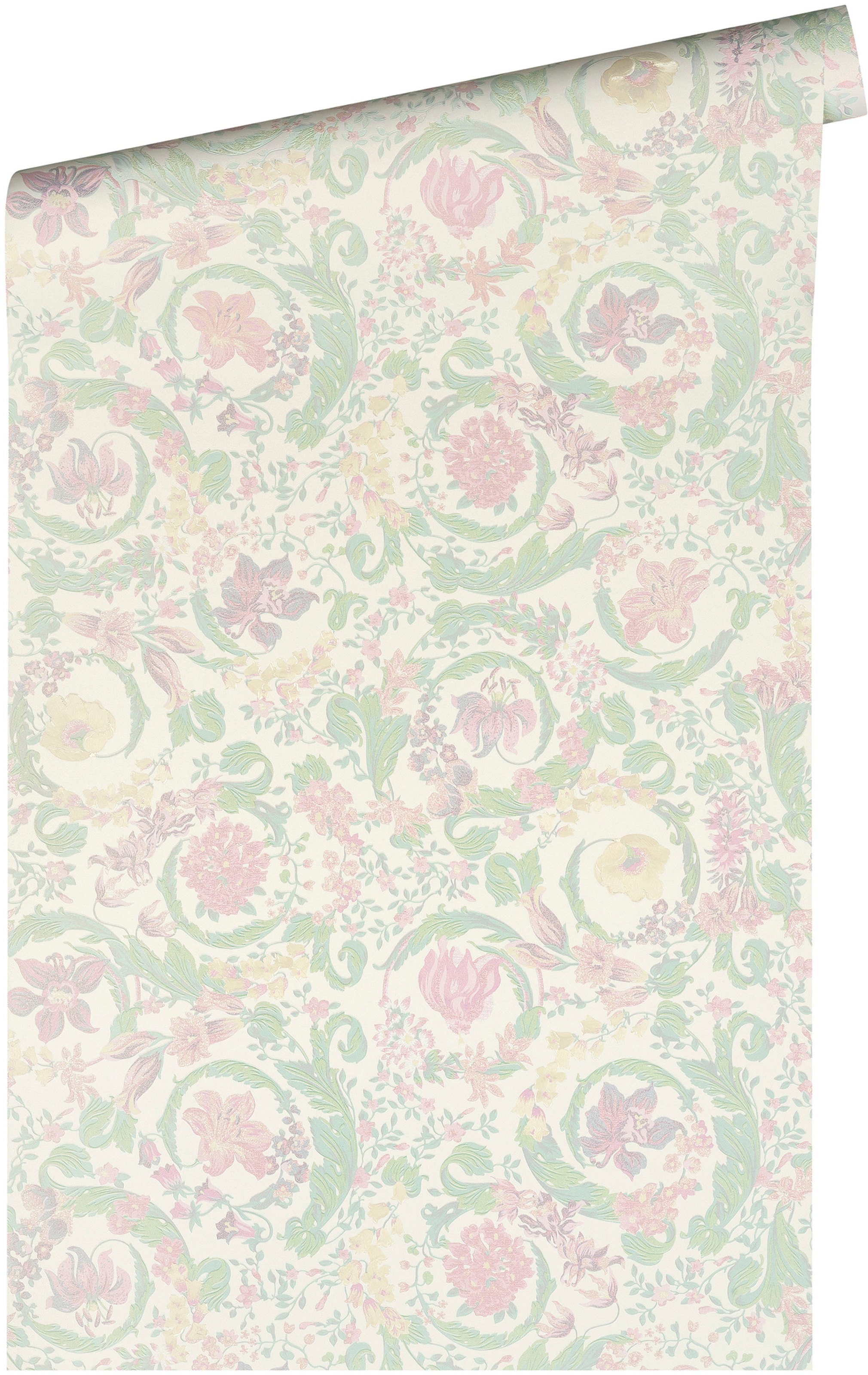 Versace Vliestapete »Wallpaper Versace 5 Floral«, leicht glänzend-gemustert-abstrakt, Designertapete Tapeten Wohnzimmer Schlafzimmer Küche Flur Design Optik