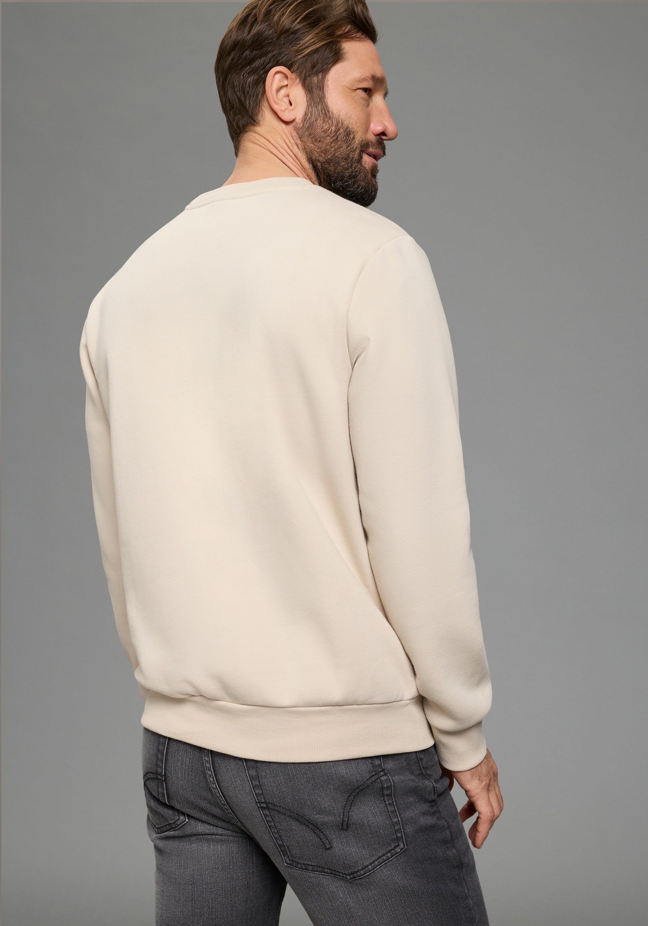 Man's World Sweatshirt , mit Eingrifftaschen, Rundhalsausschnitt, Langarm-Design
