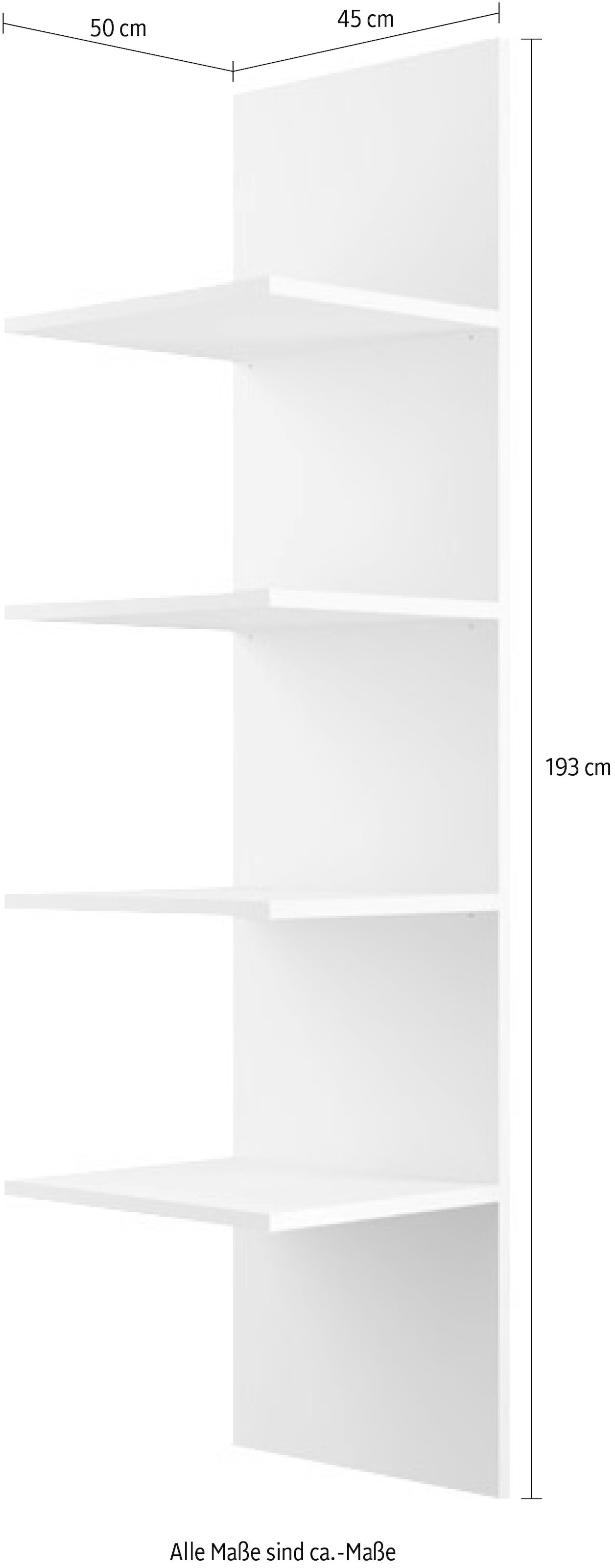 INOSIGN Inneneinteilung »Malmo Weiß, Zubehör Schwebetürenschrank, Breite 45 cm, Höhe 193 cm,«, mit 4 Einlegeböden B=43cm u. 1 Kleiderstange B=90cm