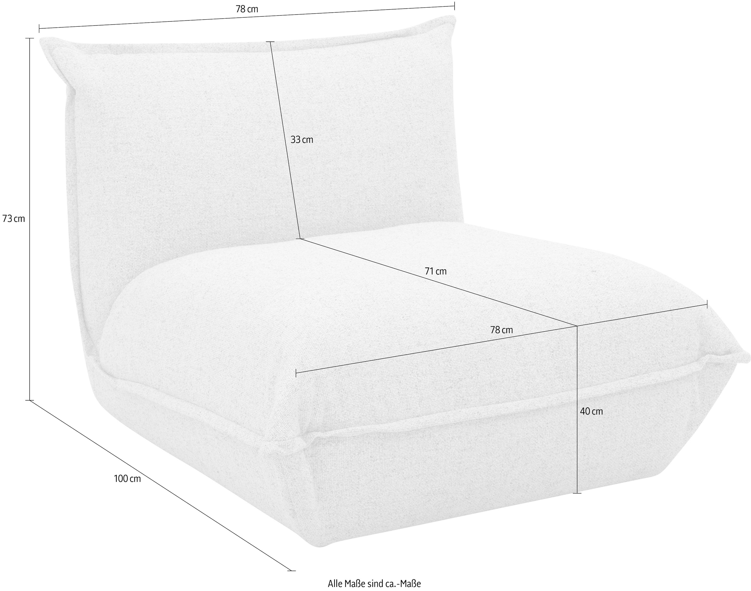 DOMO collection Sessel »Nantes Loungesessel, Wohlfühlsessel mit 360° Drehfunktion«, hochwertig gepolstert mit Federkern, Struktur, beige-petrol