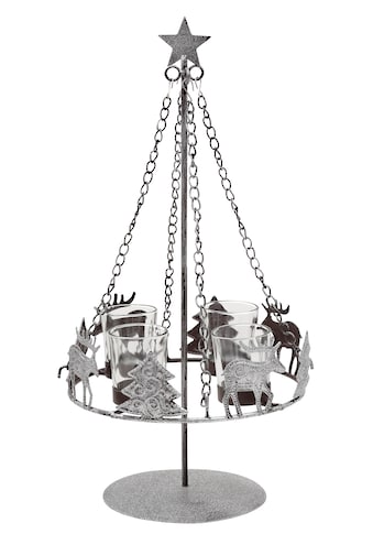 Adventsleuchter »Weihnachtsdeko«, Metall, inkl. 4 Glaswindlichtern