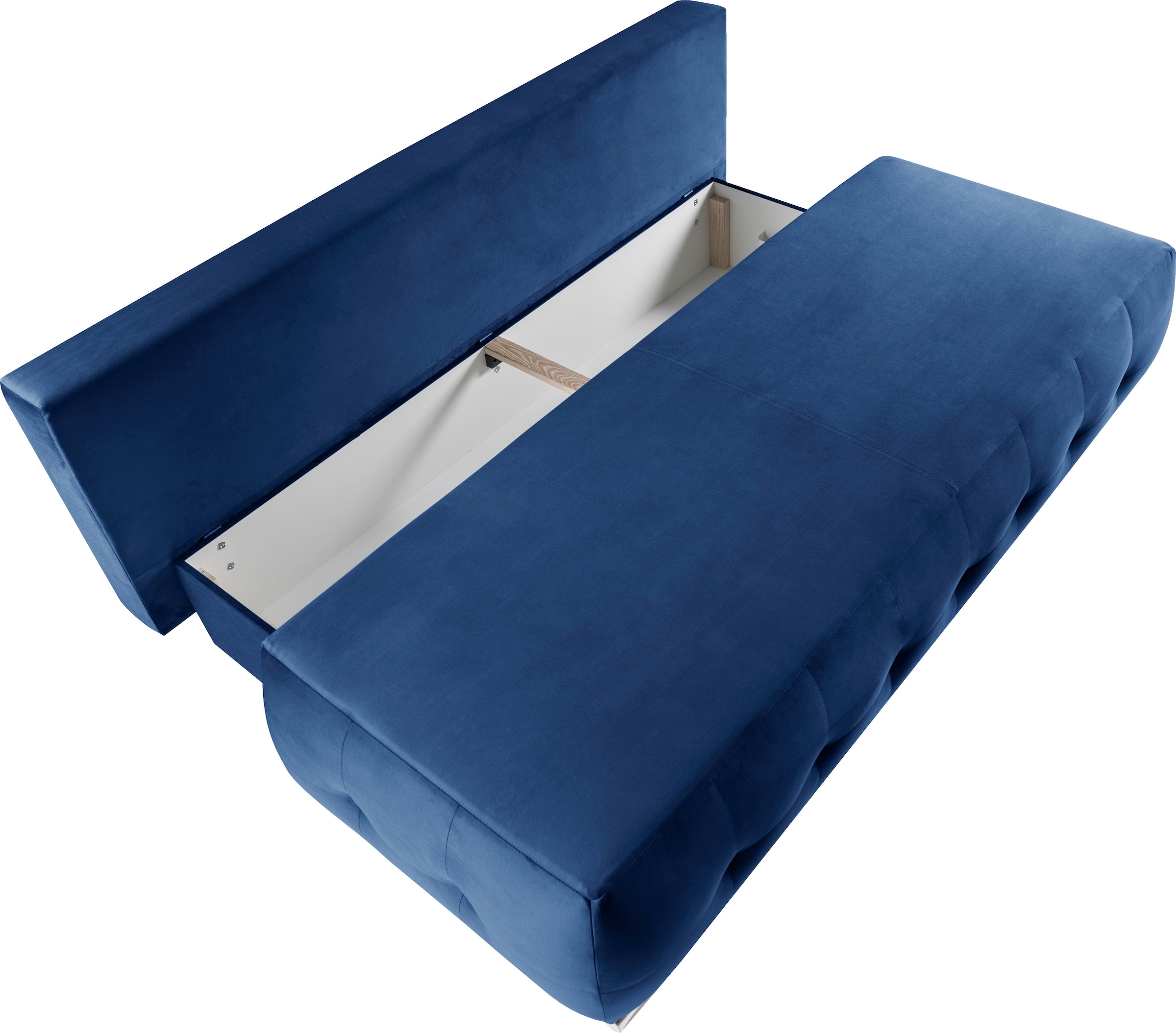 WERK2 Schlafsofa »Monaco«, 2-Sitzer Schlafcouch mit Bettkasten & funkelnden Ziersteinchen