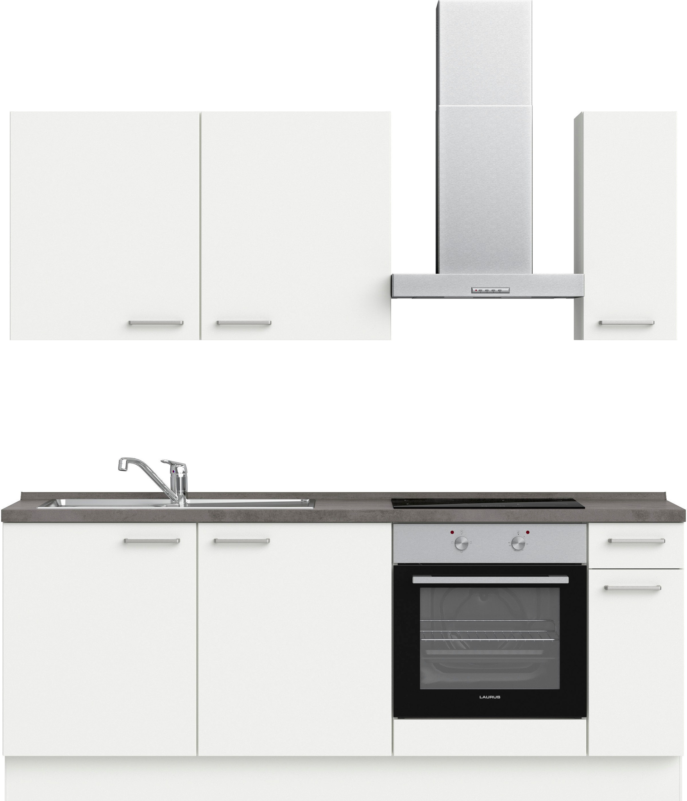 nobilia® Küchenzeile »"Touch I"«, vormontiert, Ausrichtung wählbar, Breite 210 cm, wahlw. mit E-Geräten