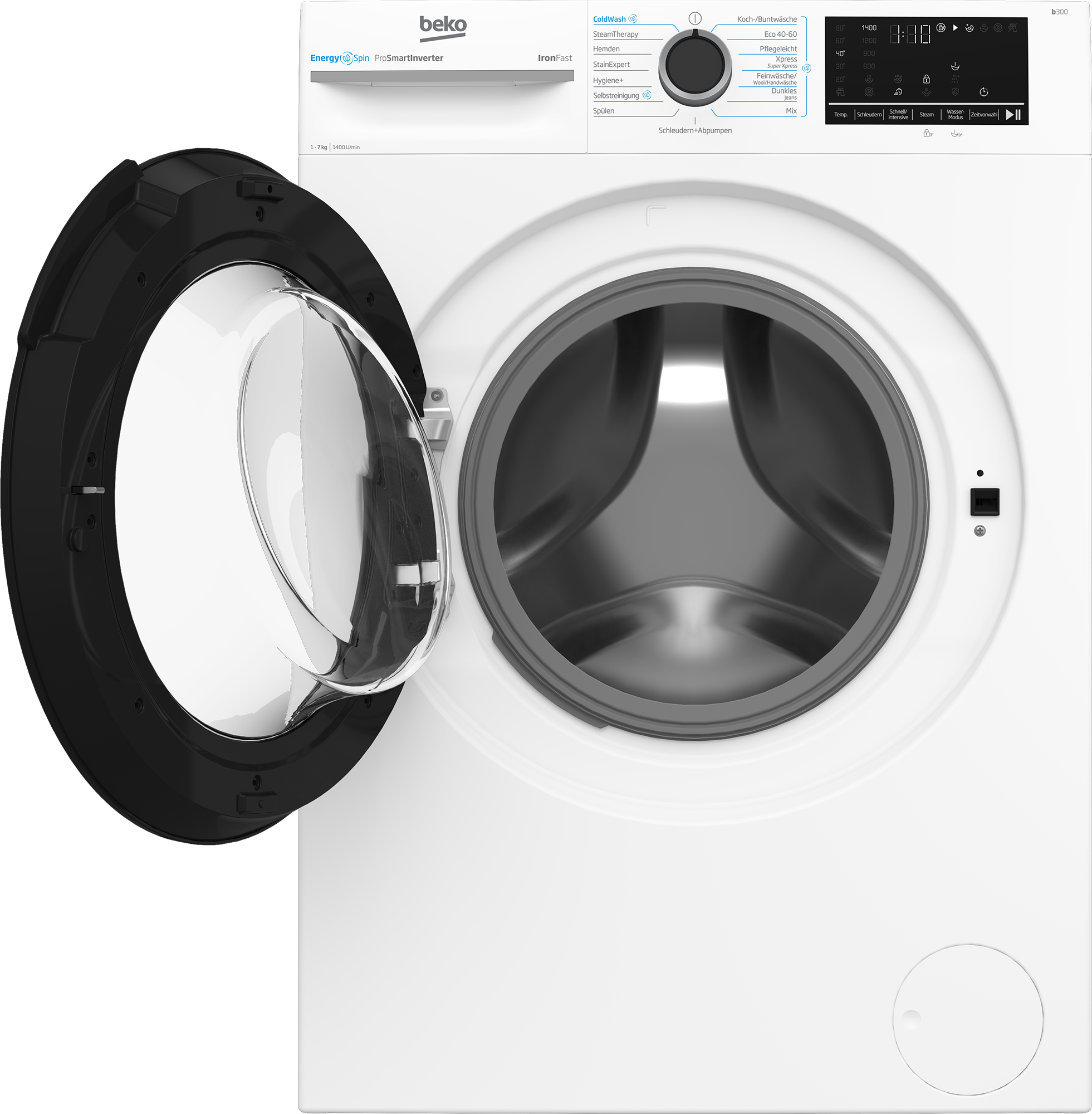 BEKO Waschmaschine »BM3WFU4741N«, BM3WFU4741N 7004340018, 7 kg, 1400 U/min, Ironfast- weniger Falten und leicht zu bügelnde Kleidung