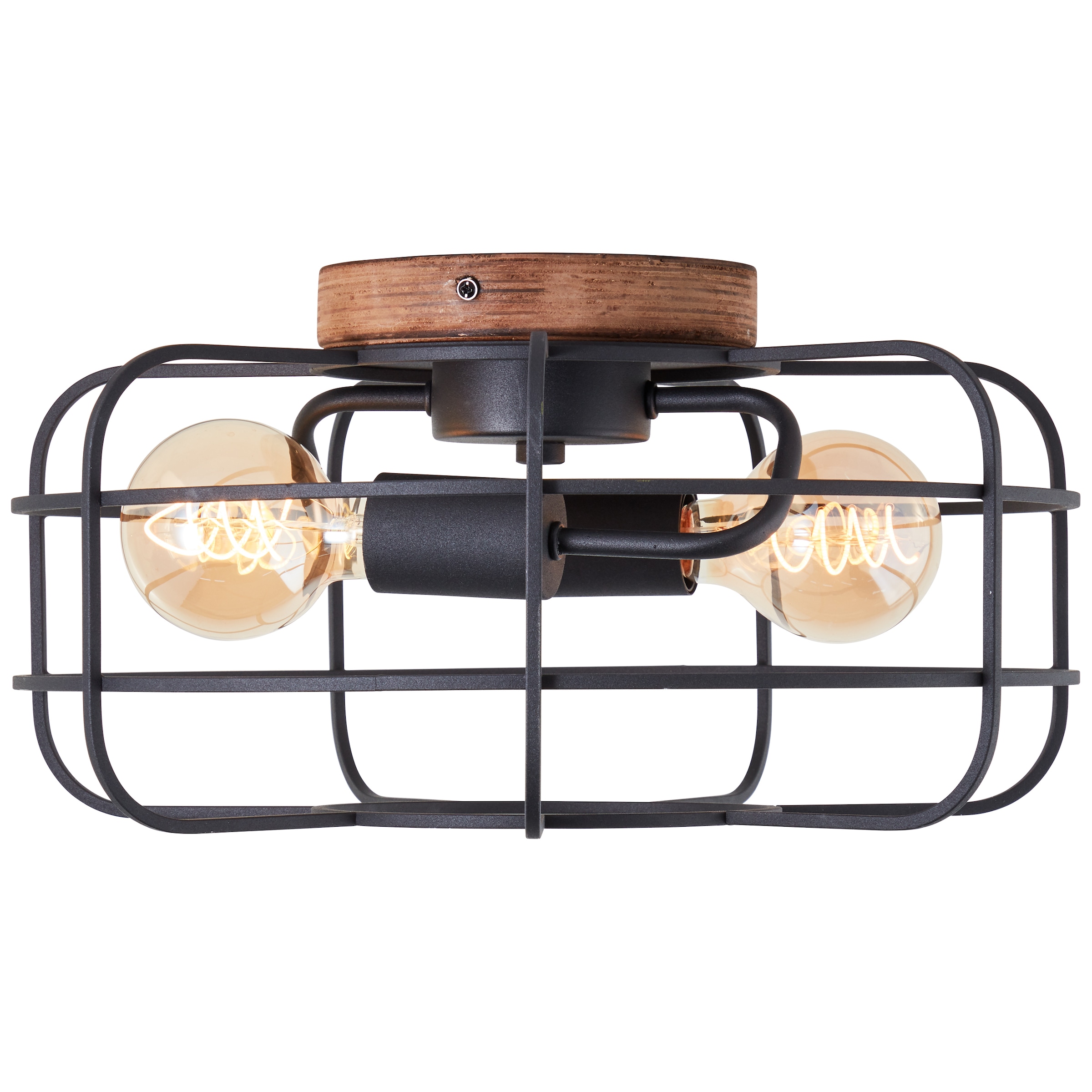Brilliant Deckenleuchte »Gwen«, 2 flammig, Leuchtmittel E27 | ohne Leuchtmittel, D 40 cm, E27, Holz/Metall, braun/schwarz korund