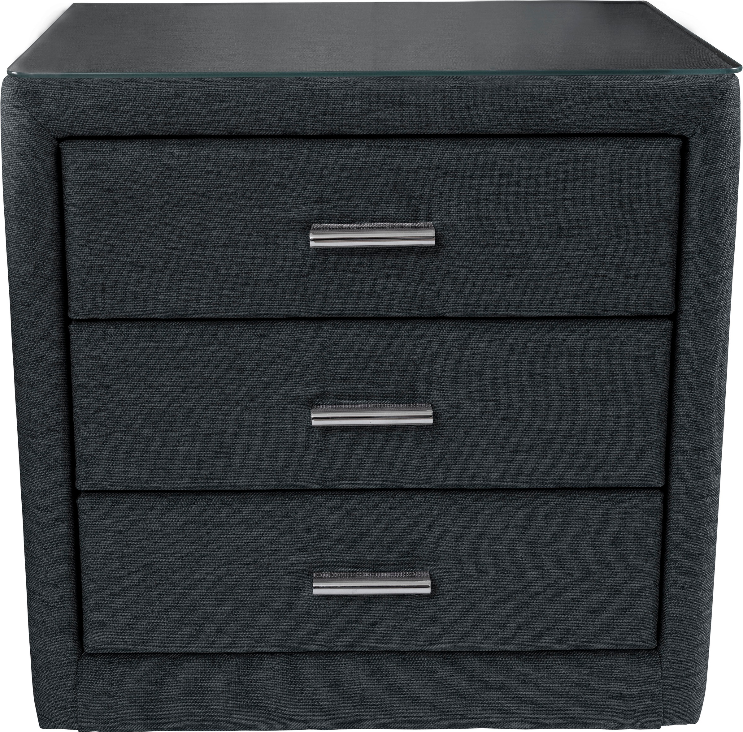 alina Nachtkommode »Otello« mit Glasplatte und 3 Schubladen günstig online kaufen