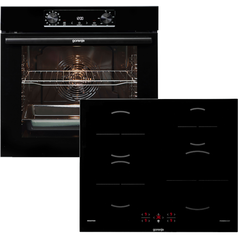 GORENJE Backofen-Set »BOP6737E02BK« mit Teleskopauszug nachrüstbar Pyrolyse-Selbstreinigung 2 Stk. tlg. Pyrolyse: Selbstreinigung durch hohe Hitze...