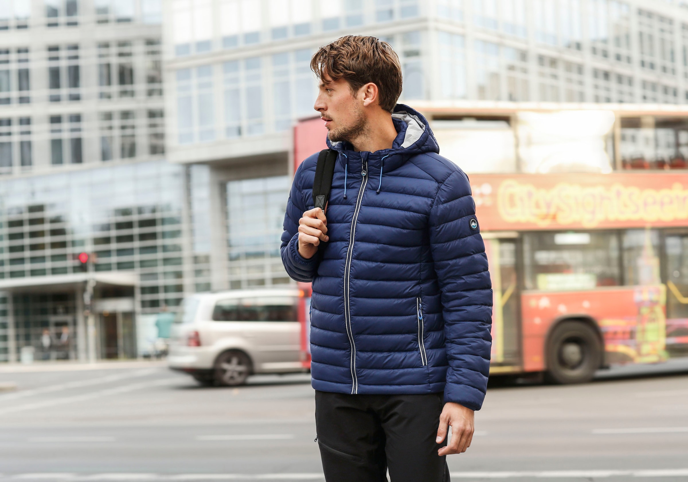 Polarino Steppjacke mit Kapuze Atmungsaktiv, winddicht, wasserabweisend