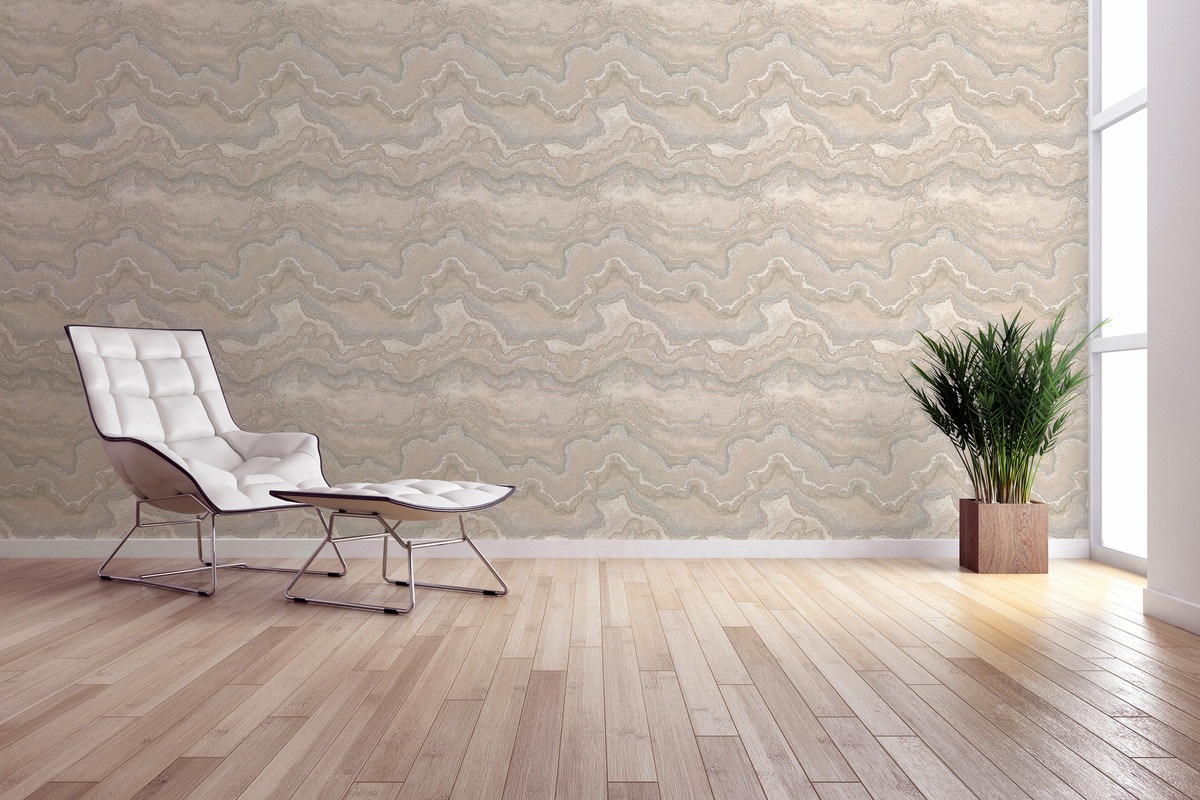 living walls Vliestapete »Stories of Life Tapete Metallic Beige Creme Silbe günstig online kaufen