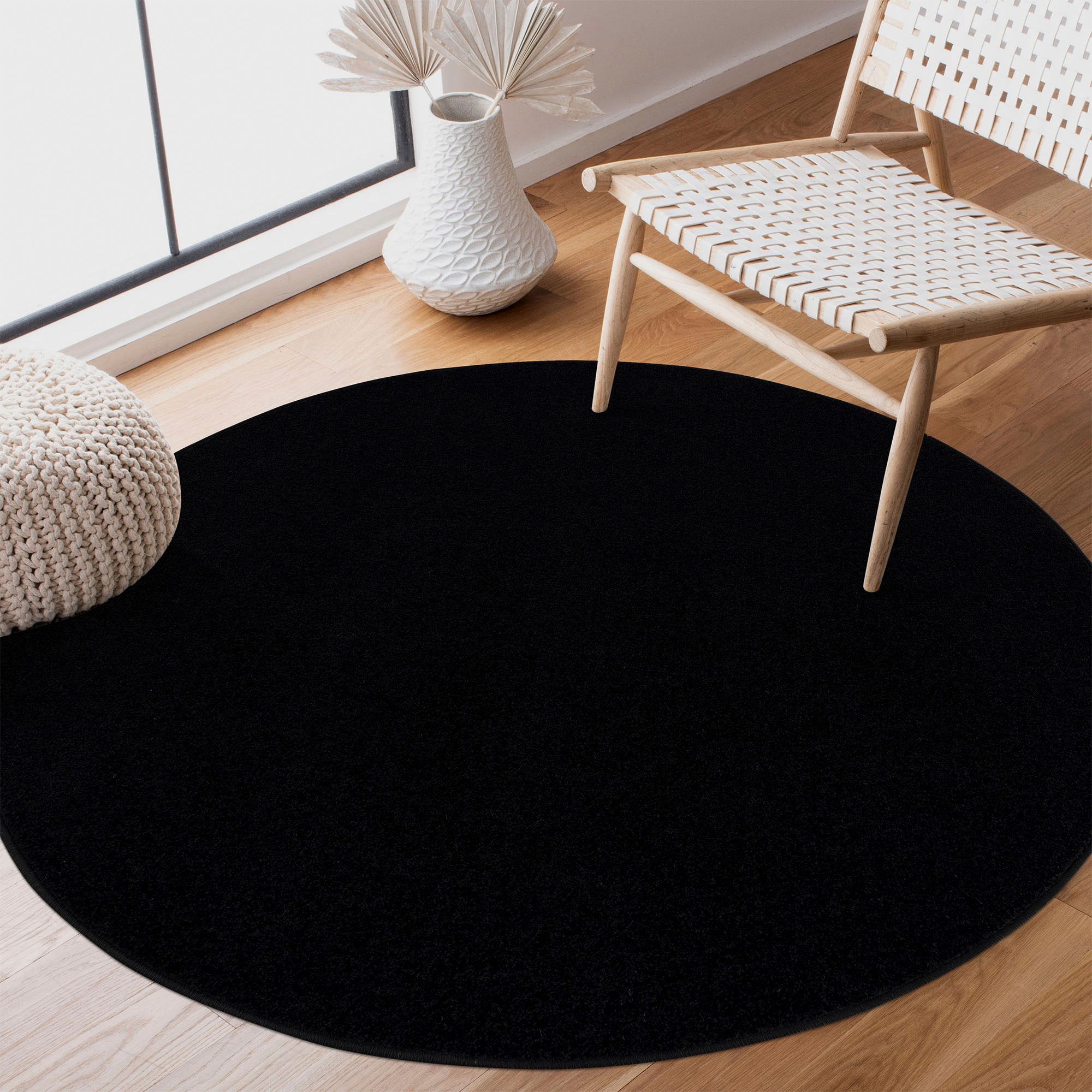 Sanat Teppich »Uni«, rund, 13 mm Höhe, robuster Kurzflorteppich, große Farb günstig online kaufen