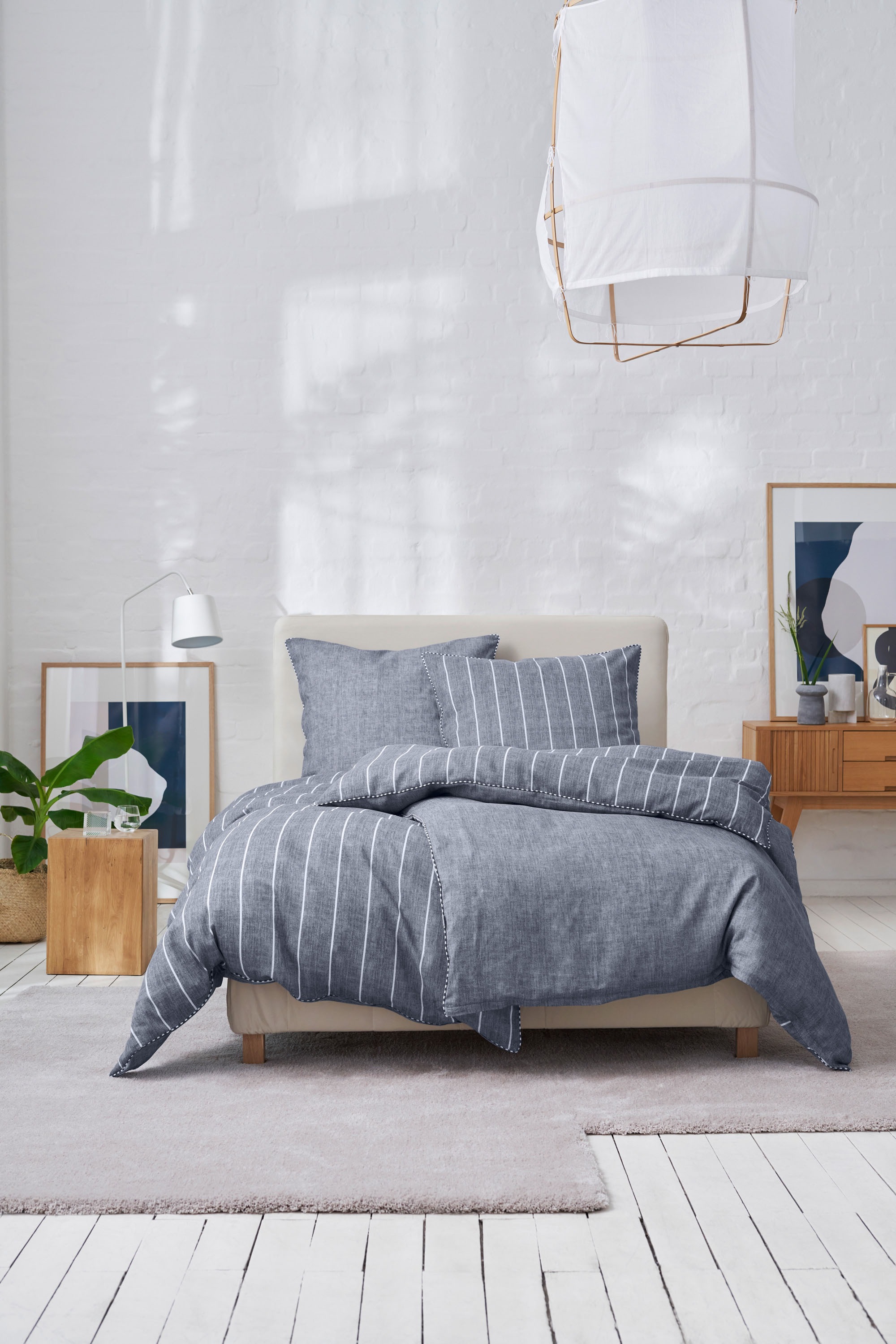 Esprit Bettwäsche »Harp Stripe in Gr. 135x200, 155x220 oder 200x200 cm«, Bettwäsche aus Baumwolle, gestreifte Bettwäsche mit Wendeoptik