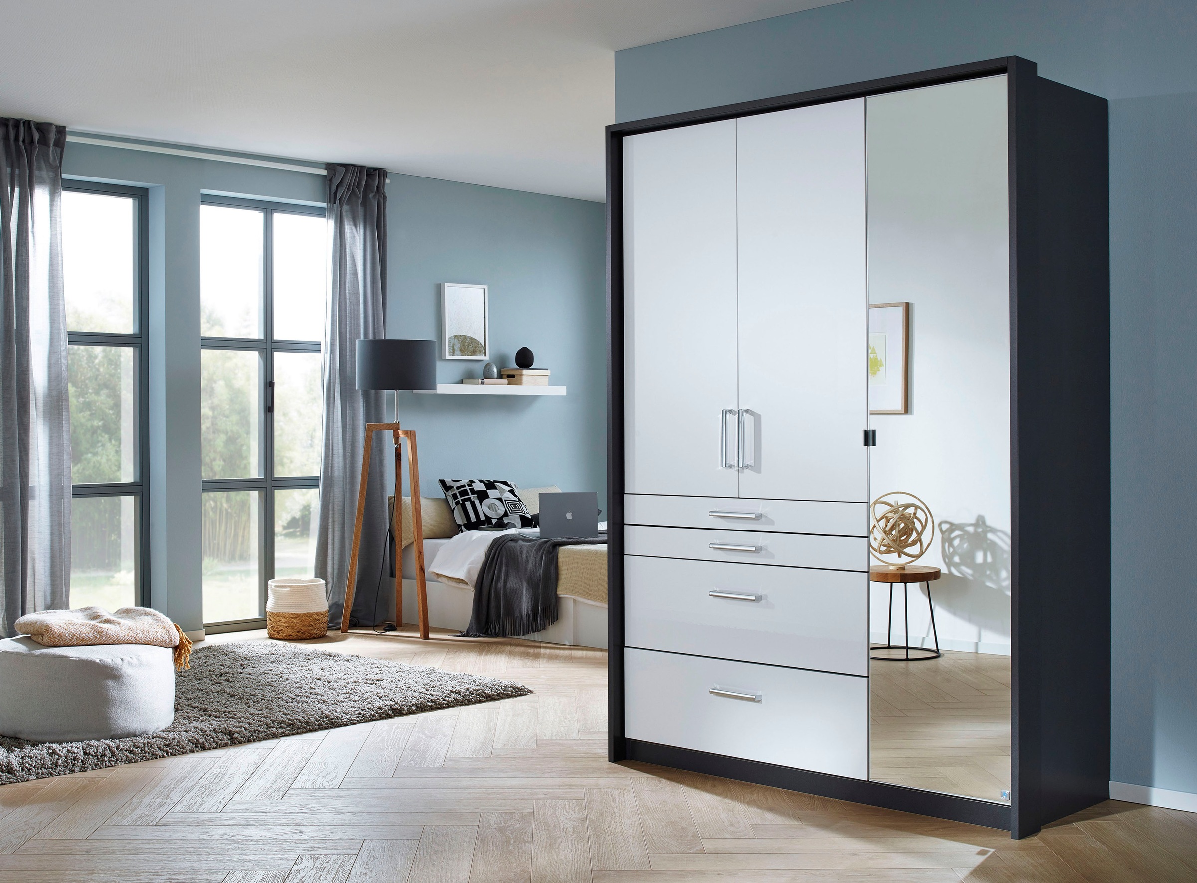 rauch Drehtürenschrank »Kleiderschrank Schrank Garderobe Garderobenschrank Topseller HOMBURG«, inkl. Passepartout, oberer Schubkasten mit Einteilung MADE IN GERMANY