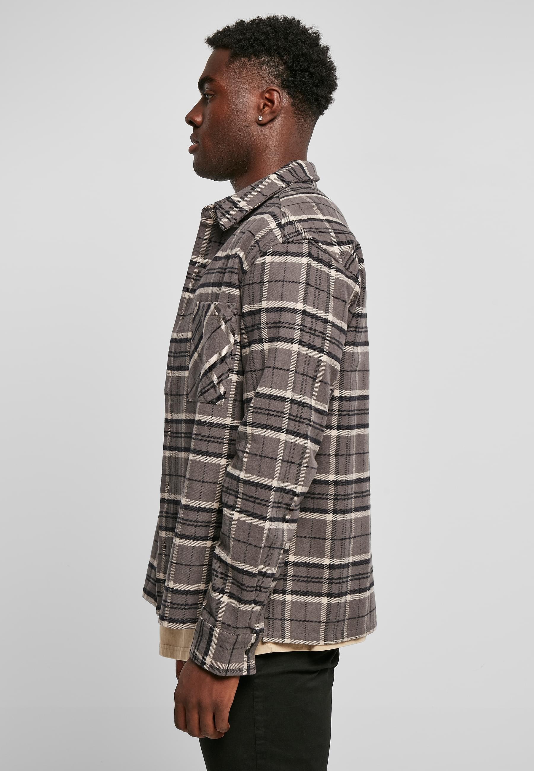 URBAN CLASSICS Langarmhemd »Urban Classics Herren Boxy Kane Check Shirt« 1 Stk. tlg.