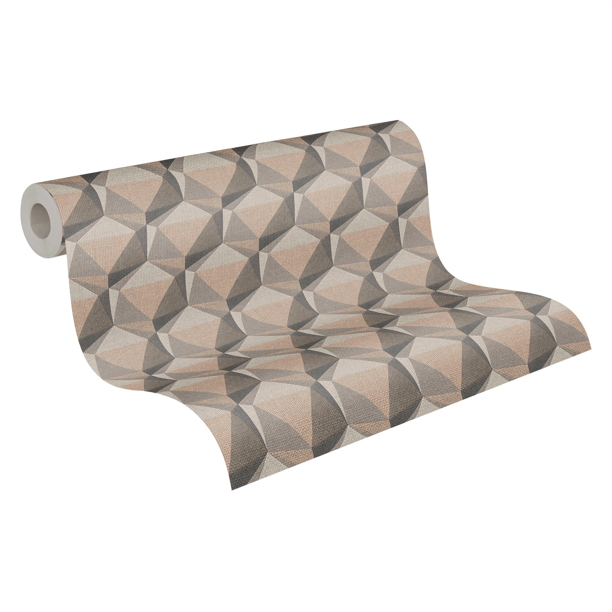 A.S. Création Vliestapete »Nara Grafisch 3D Effekt«, matt-gemustert-neutral, 3D Muster Grafiktapete Tapeten Wohnzimmer Schlafzimmer Küche Flur Büro