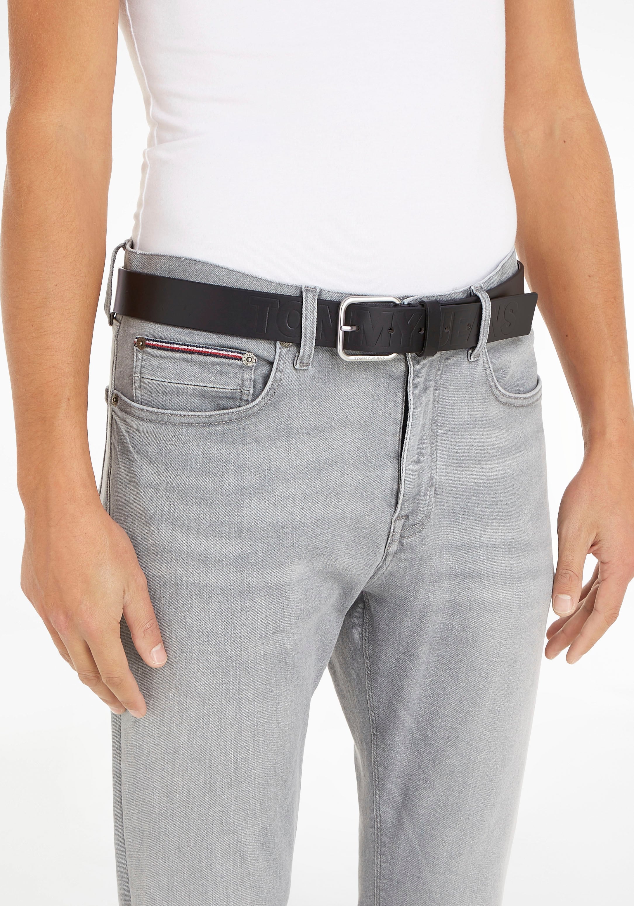 kaufen »TJM Jeans prägnantem mit 3.5«, Tommy Logo-Schriftzug Ledergürtel FINLEY