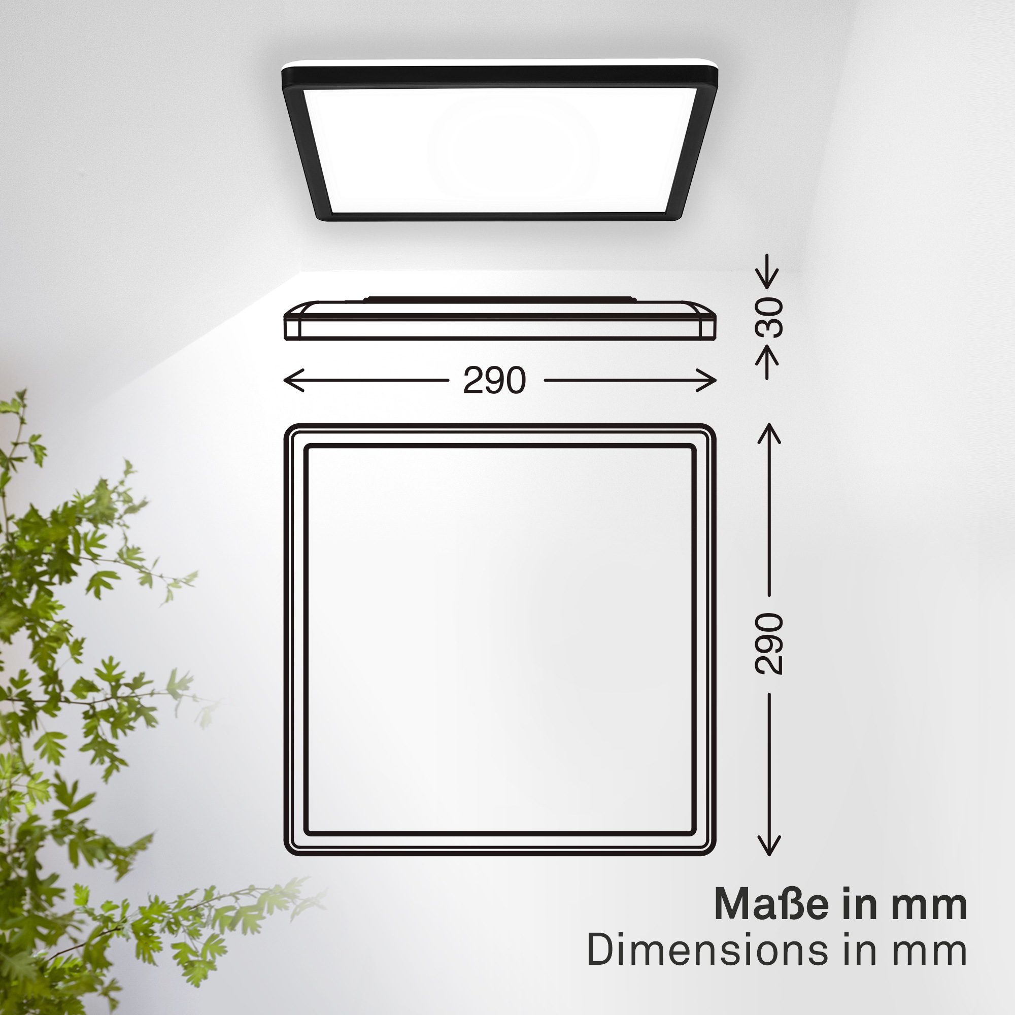 B.K.Licht LED Panel »SHALLOW« LED-Board 1 Stk. Neutralweiß 29x29x3 cm, Badlampe, Badezimmer, Küche, Wohnzimmer