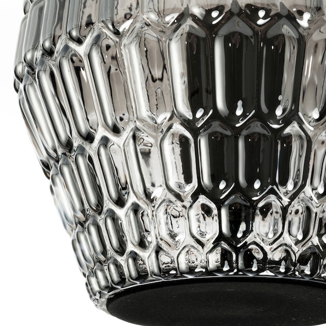E14, »Crystal dimmbar, flammig-flammig, Raten 1 kaufen 3step Pauleen Sparkle«, LED auf Grau/Glas Tischleuchte