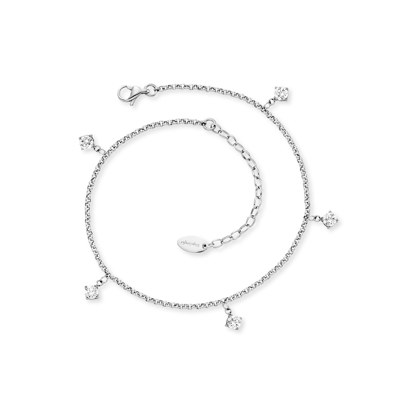 ENGELSRUFER Fußkette »Shiny« Made in Germany - mit Zirkonia (synth.) edelstahlfarben-kristallweiß + kristallweiß