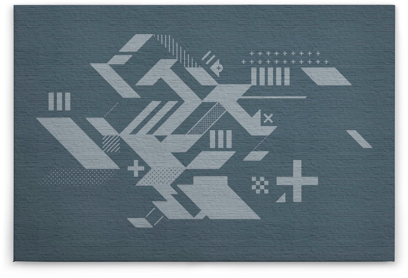 Bricoflor Industrial Bild Auf Leinwand In Grau Modernes Wandbild Mit Geomet günstig online kaufen