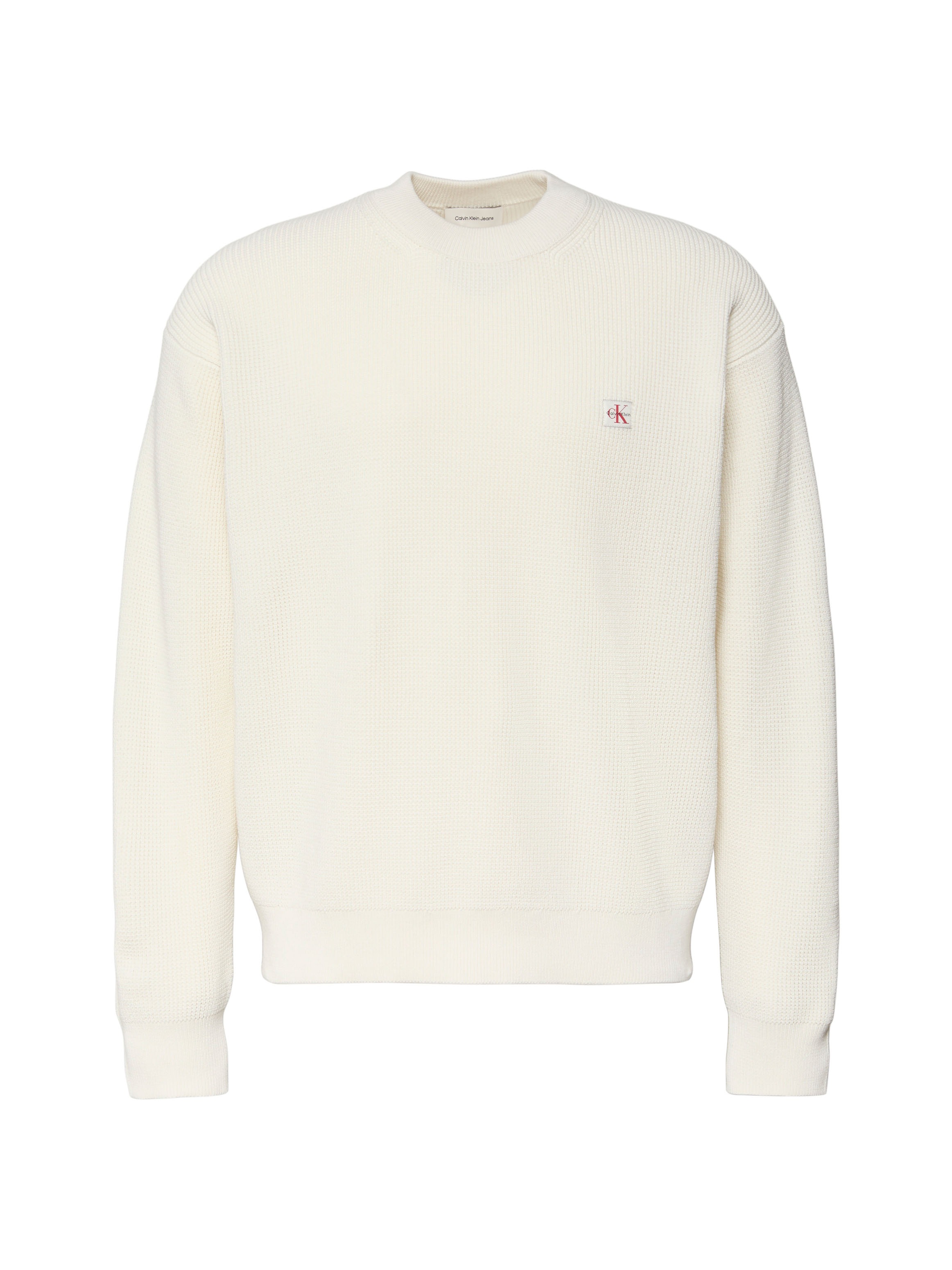 Calvin Klein Jeans Rundhalspullover »LS EZ COTTON WAFFLE CRWNK SWTR 9« Rundhalsausschnitt, regular fit