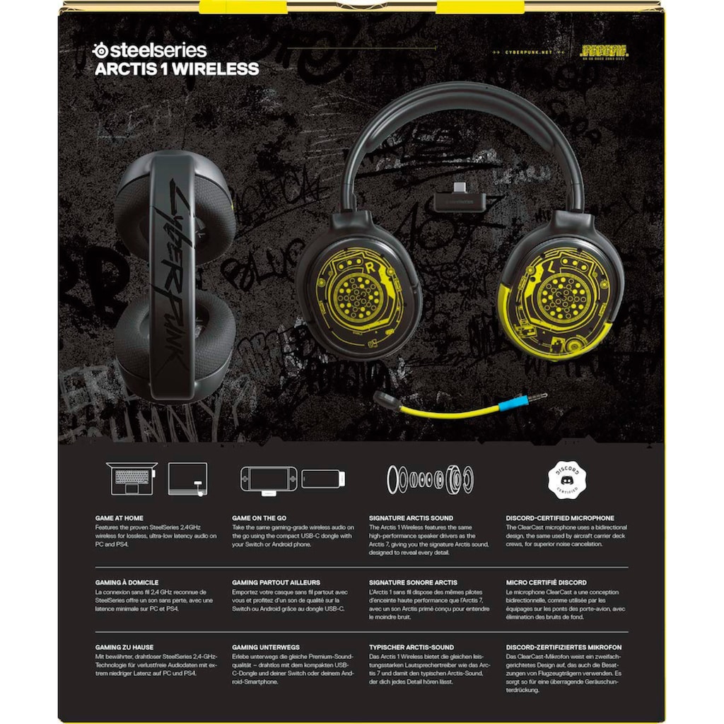 SteelSeries Gaming-Headset »Arctis 1 wireless Cyberpunk 2077 Edition«