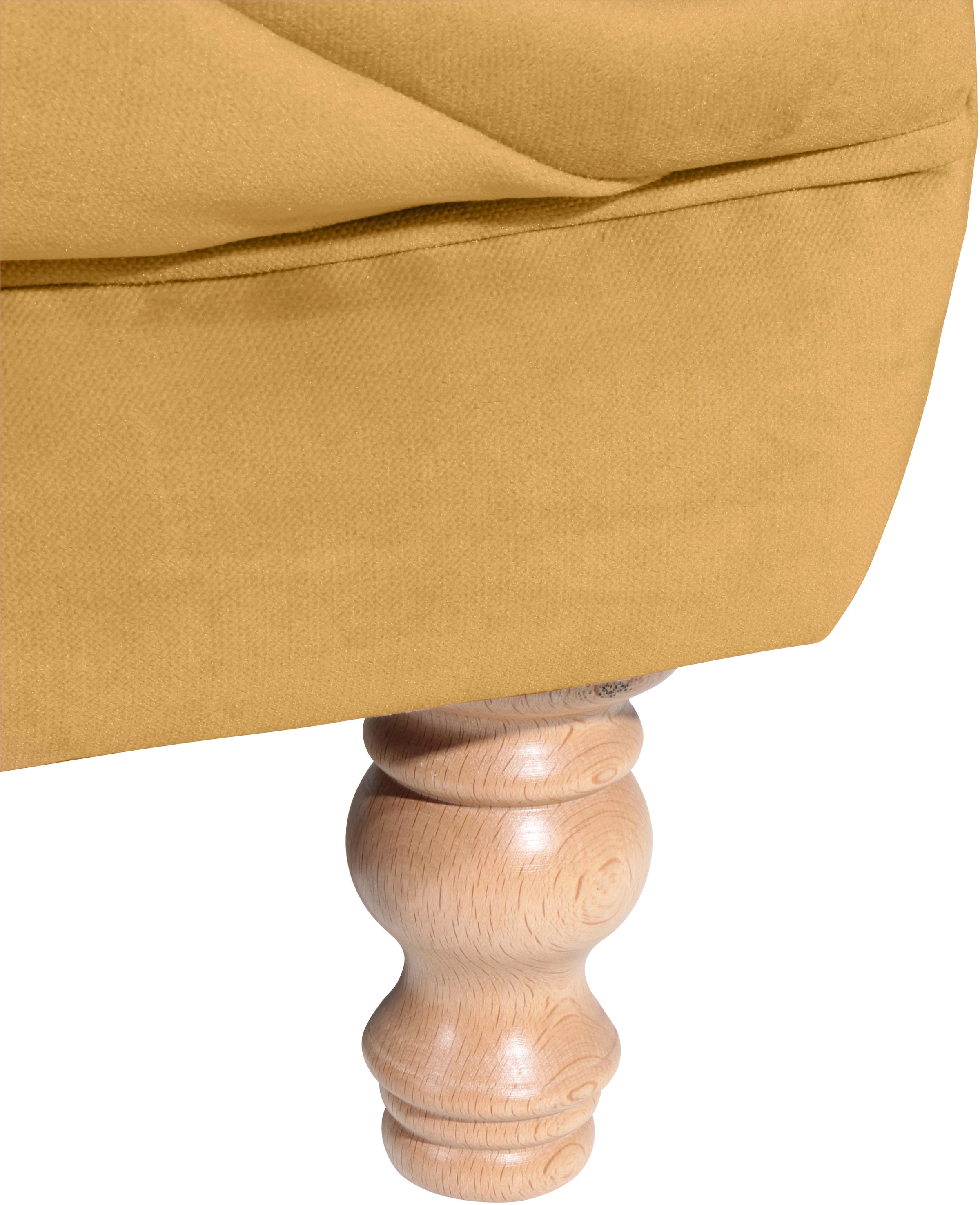 Max Winzer® Loveseat »Isabelle, Loungesessel«, mit Knopfheftung & gedrechselten Füßen in Buche natur, Breite 167 cm