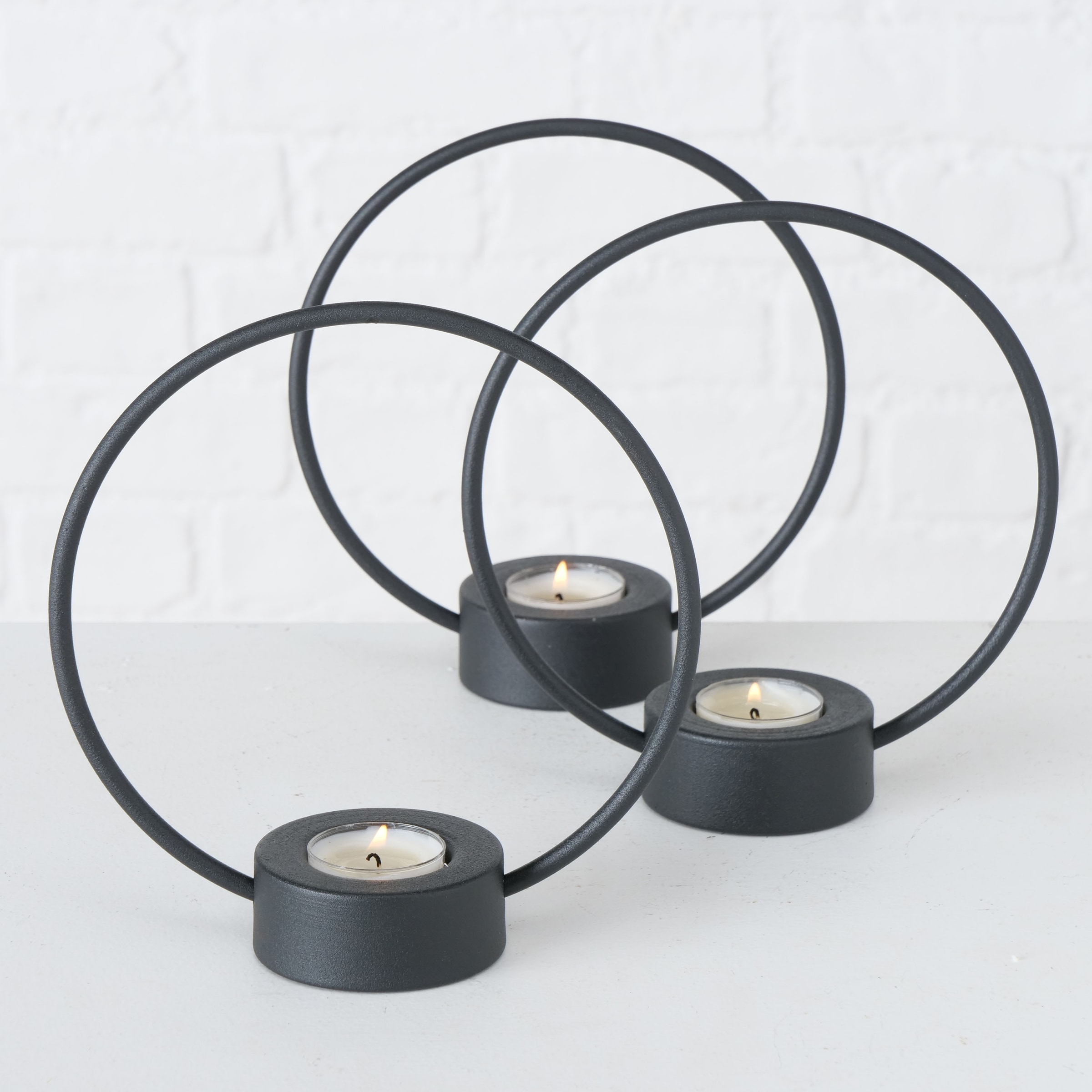 BOLTZE Teelichthalter »Rumba«, (Set, 3 Eisen, St.), Rechnung Ø aus Kerzenhalter, ca. kaufen Höhe 20 cm, auf ca. 18 cm