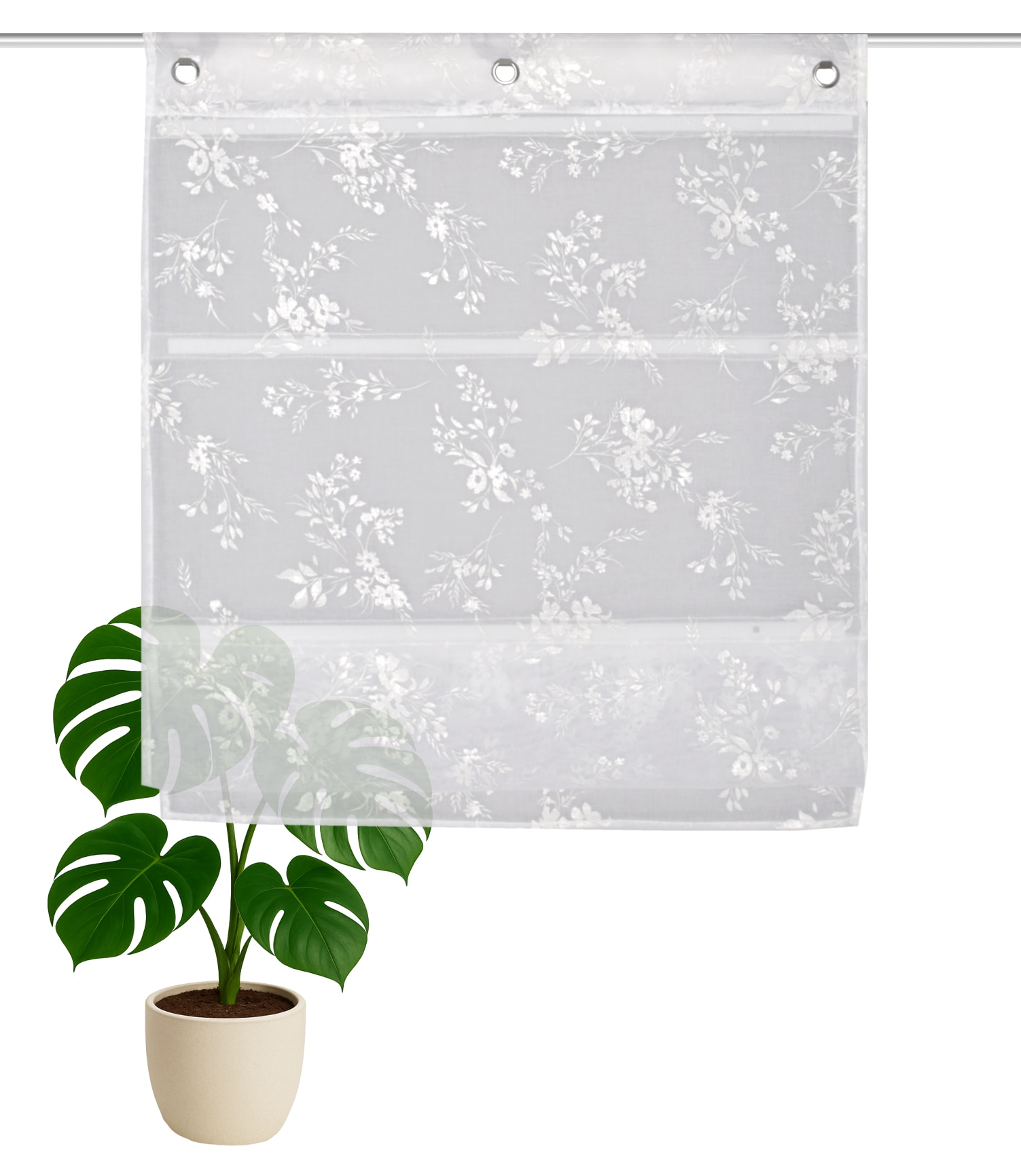 HOME WOHNIDEEN Magnetrollo »MIGRON« mit Hakenaufhängung ohne Bohren und Schrauben Pastendruck