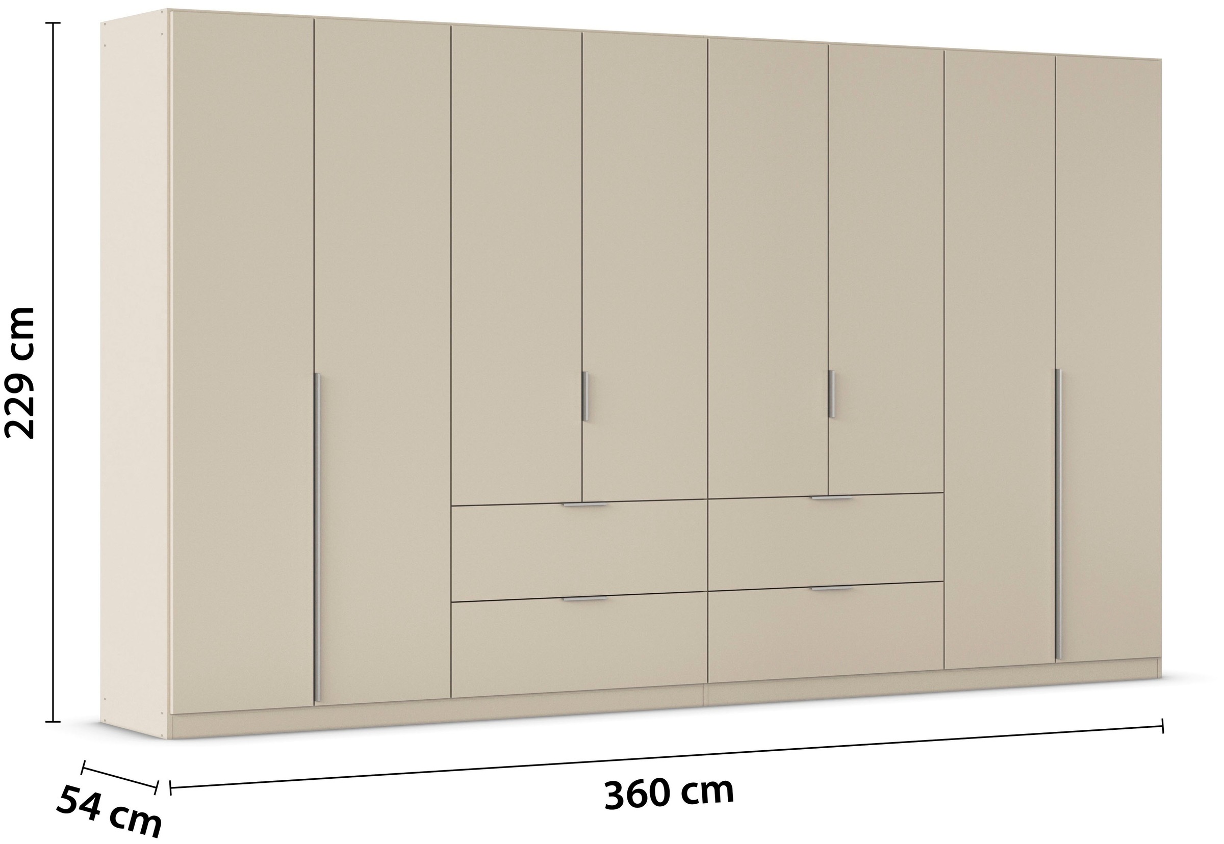 rauch Drehtürenschrank »Kleiderschrank Schrank Garderobe AGORDO mit Dekor- oder Hochglanzfront«, (in zwei Griff-Farben, Breiten 91-360 cm), mit Außenschubkästen, in 7 Breiten und 2 Höhen MADE IN GERMANY