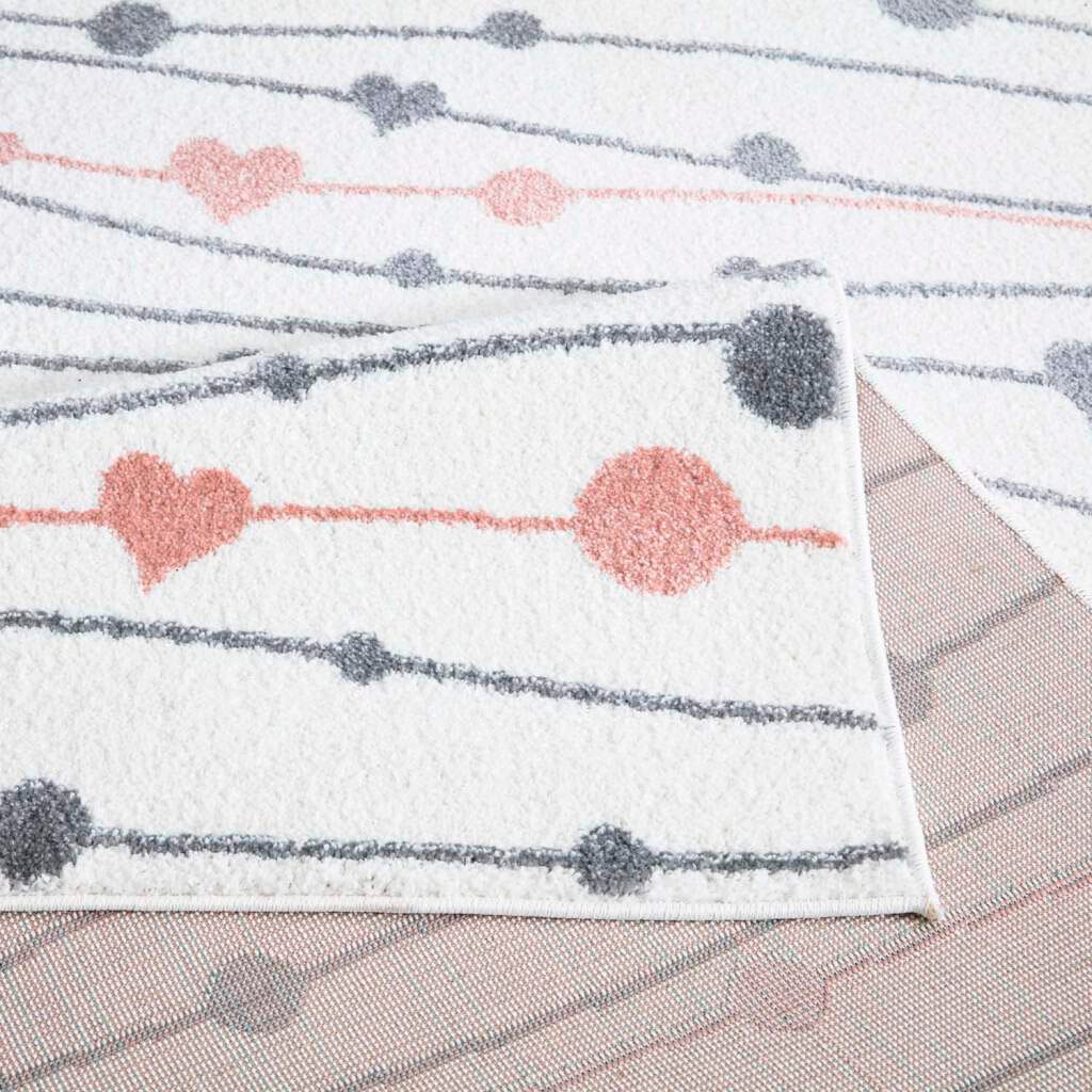Carpet City Kinderteppich »ANIME901«, rechteckig, 11 mm Höhe, Kinderzimmer Teppich Modern mit Mond, Blumen, Wolken, Creme, Multi