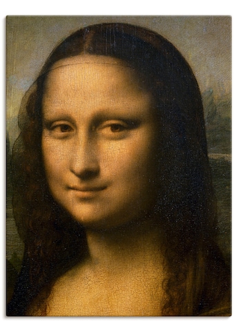 Leinwandbild »Mona Lisa. Detail Kopf. 1503-1506«, Frau, (1 St.)