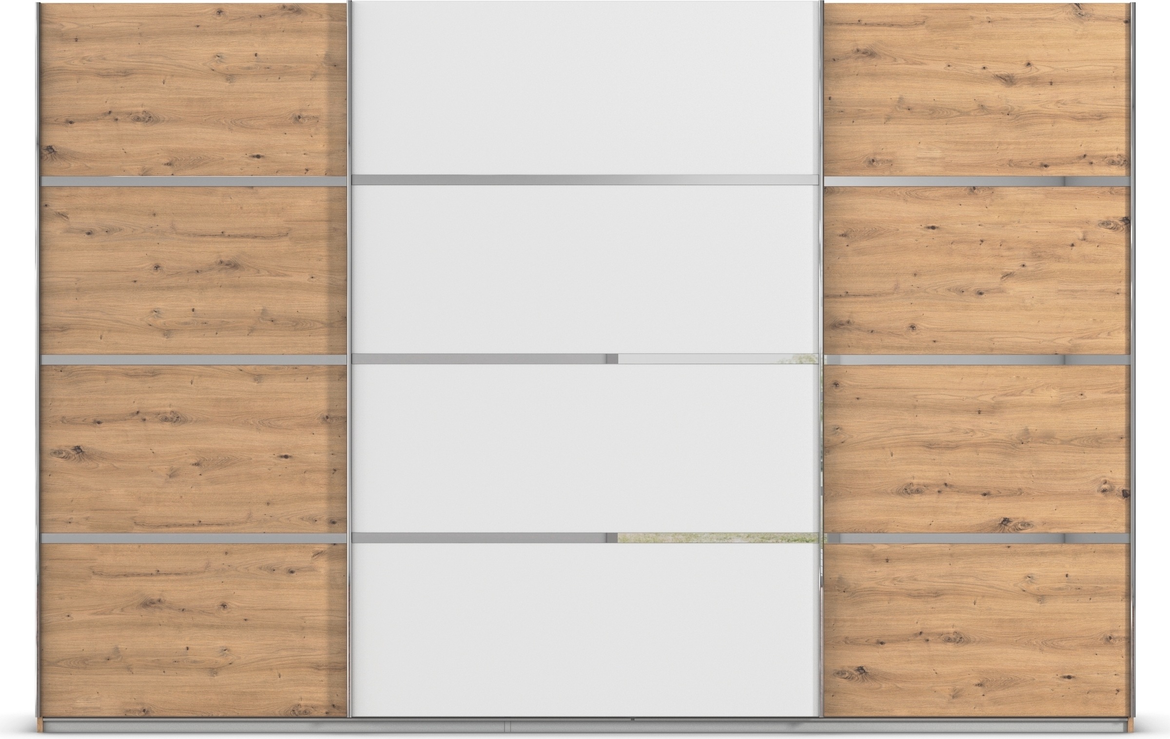 rauch Kleiderschrank »Schwebetürenschrank OTTO´s Choice Garderobe Schrank TOP ANGEBOT Avola«, (in 3 verschiedenen Ausstattungen BASIC/CLASSIC/PREMIUM), mit eleganten Zierleisten in Chrom, Schwarz oder Weiß MADE IN GERMANY