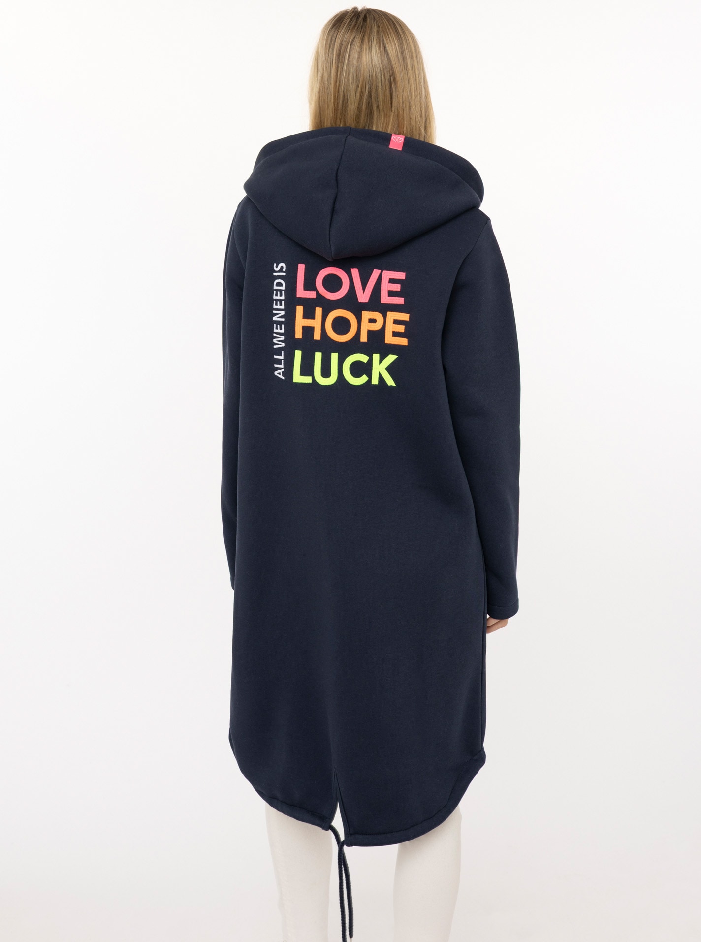 Zwillingsherz Jerseymantel Regular Fit, Langarm, Kapuze, Reißverschluss, Neon-Stickerei