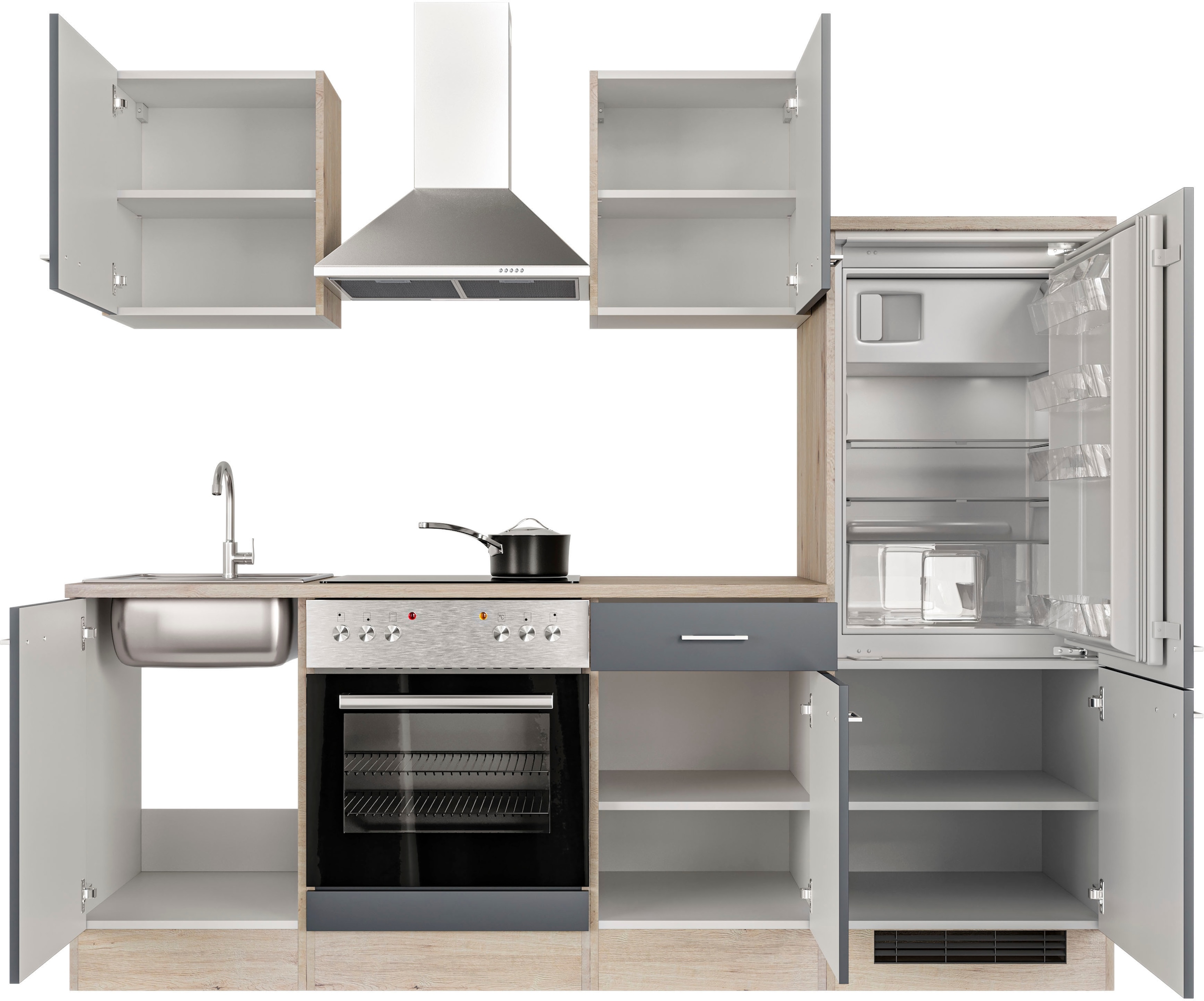 Flex-Well Küche »Morena«, wahlw. mit E-Geräten, Breite 220 cm