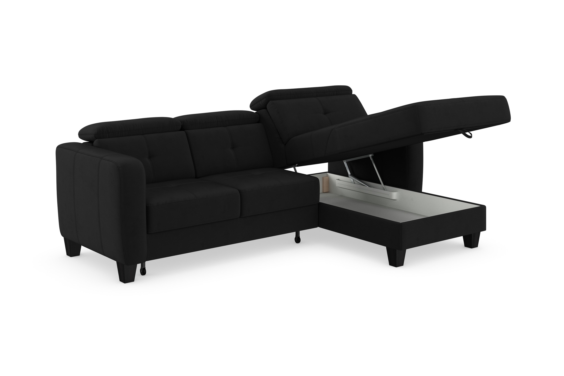sit&more Ecksofa »Belluci L-Form«, inklusive Federkern, wahlweise mit Bettfunktion und Bettkasten