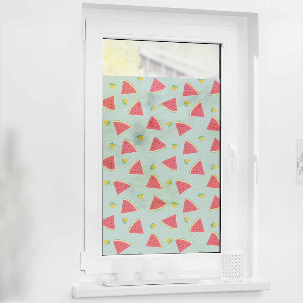 LICHTBLICK ORIGINAL Fensterfolie »Wassermelone«, 1 St., blickdicht, strukturiertKlebepunkte