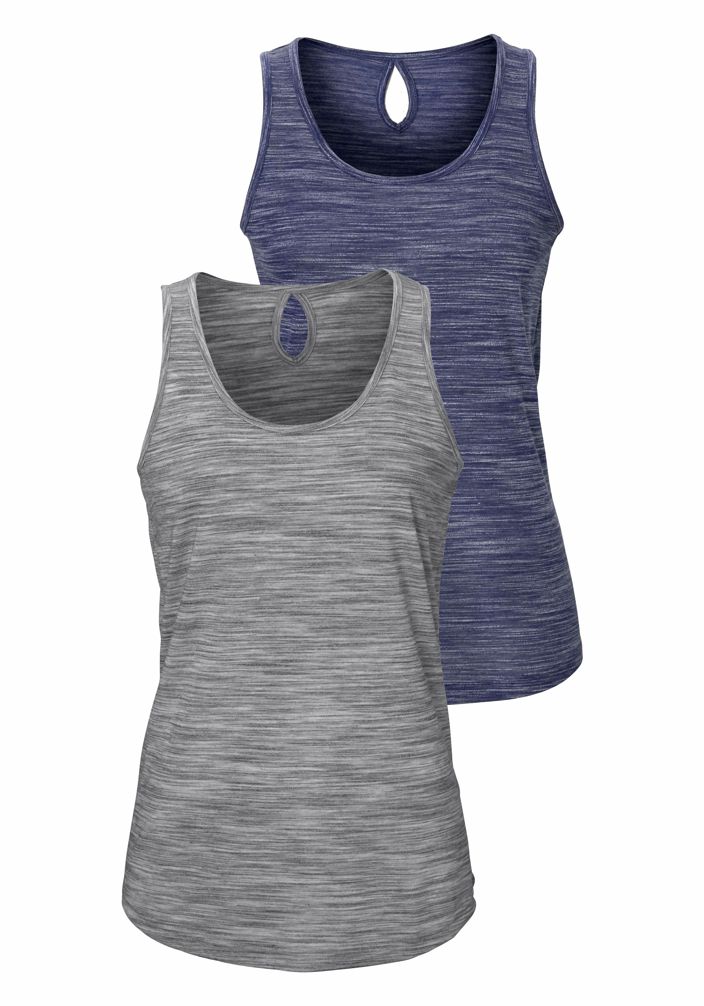 Tanktop, (2er-Pack), mit kleinem Cut-Out im Nacken